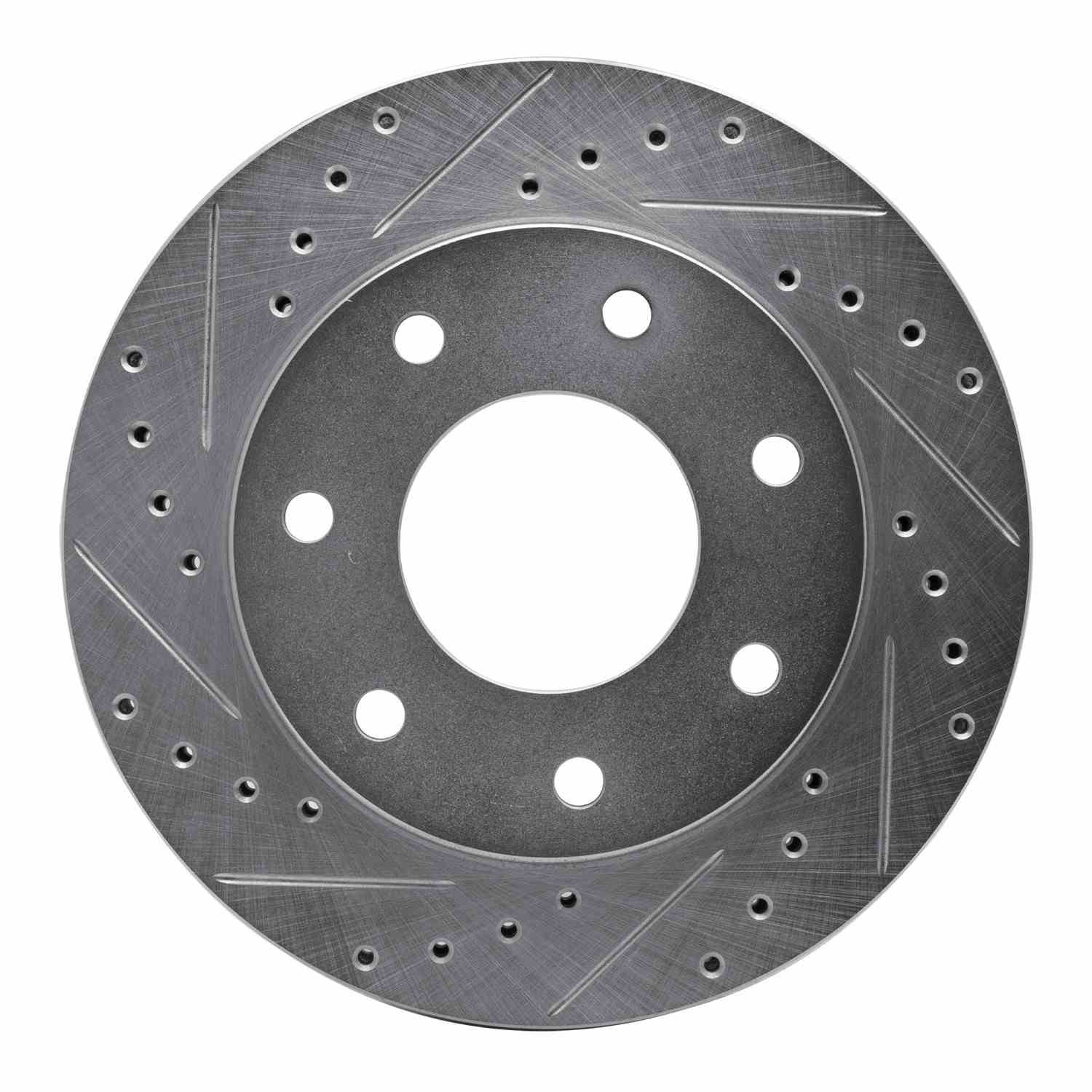 R1 Concepts 97-04 Ford F-250 4WD (Excl Super Duty) Front Left Drilled & Slotted Silver Brake Rotor