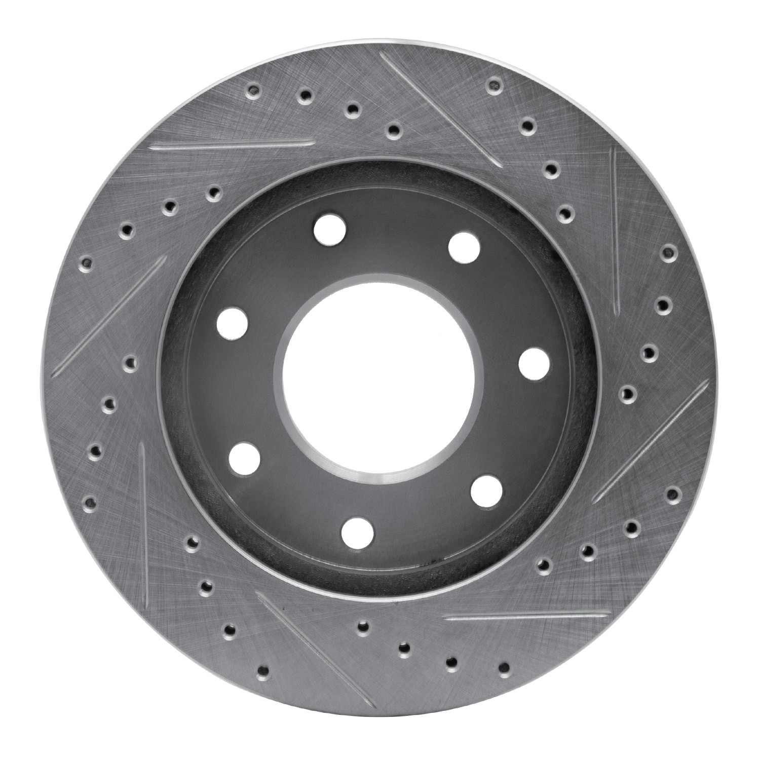 R1 Concepts 97-04 Ford F-250 4WD (Excl Super Duty) Front Left Drilled & Slotted Silver Brake Rotor - Image 2