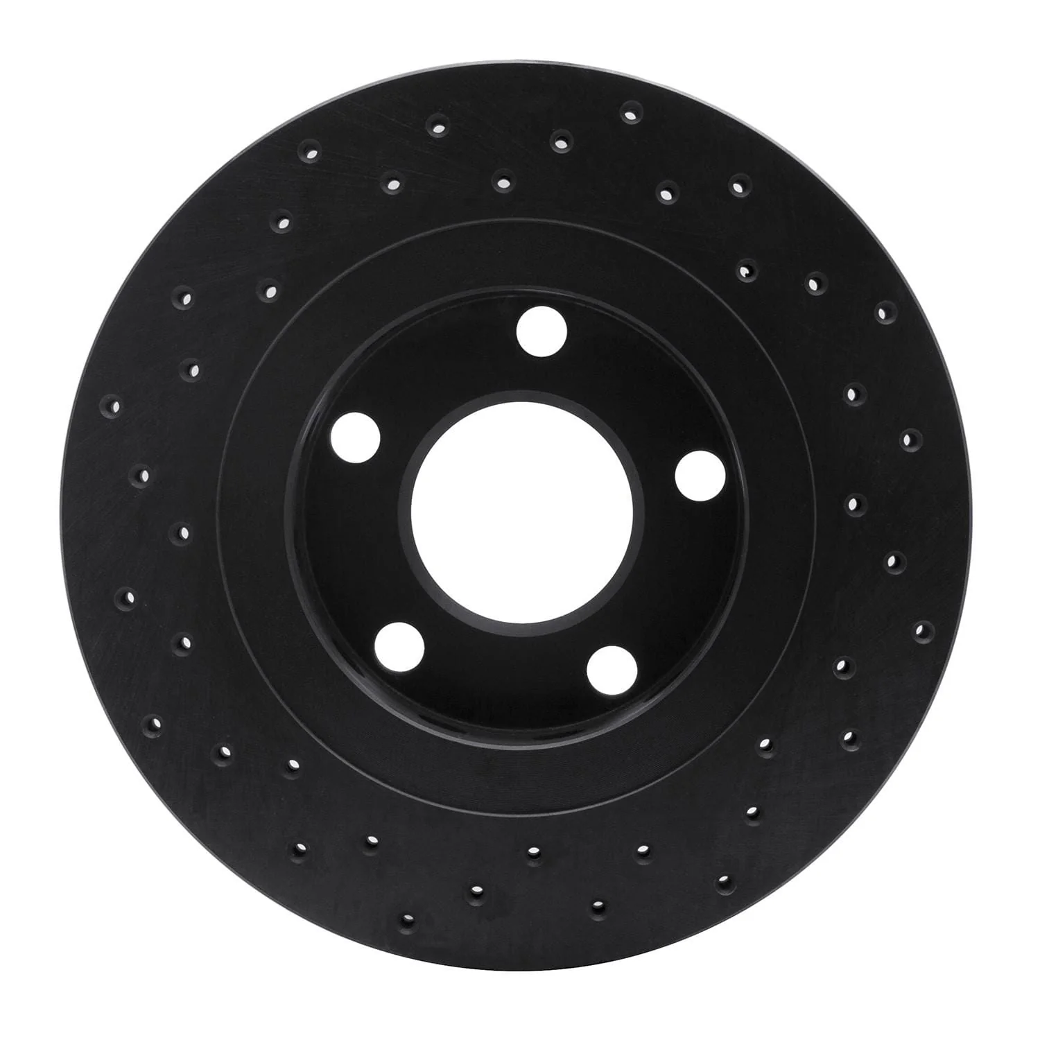 R1 Concepts 97-04 Mitsubishi Diamante Rear Right Drilled Black Brake Rotor - Image 2