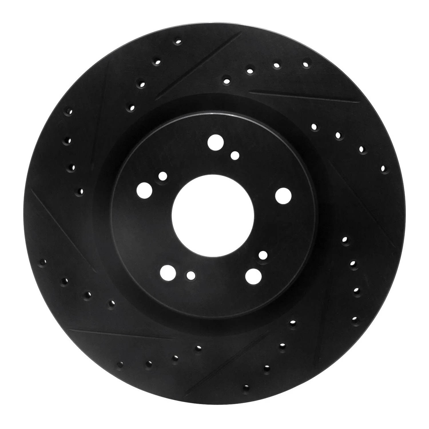 R1 Concepts 97-05 Acura NSX Rear Left Drilled & Slotted Black Brake Rotor