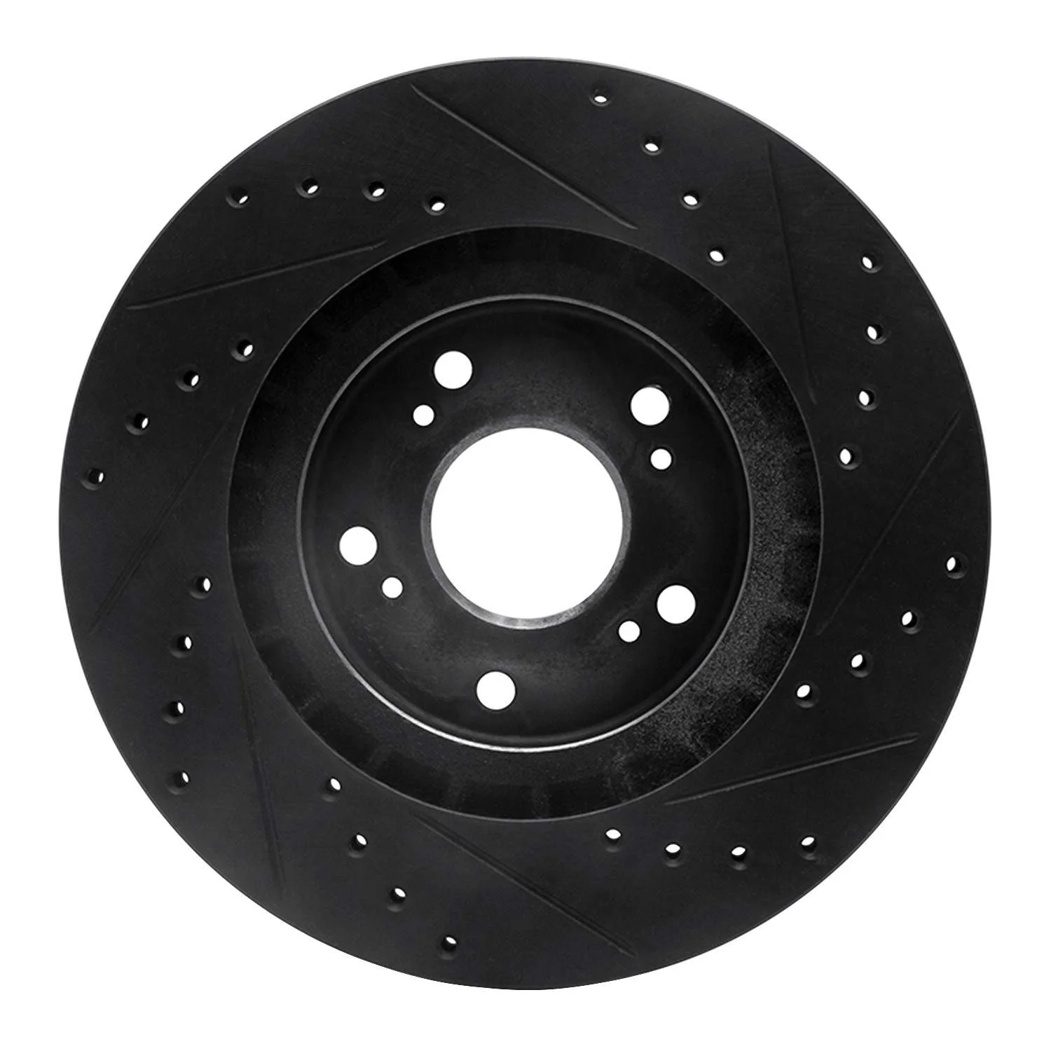 R1 Concepts 97-05 Acura NSX Rear Left Drilled & Slotted Black Brake Rotor - Image 2