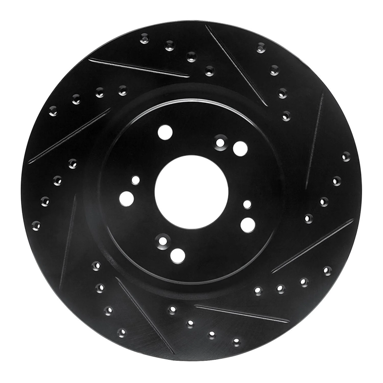 R1 Concepts 97-05 Acura NSX Rear Right Drilled & Slotted Black Brake Rotor