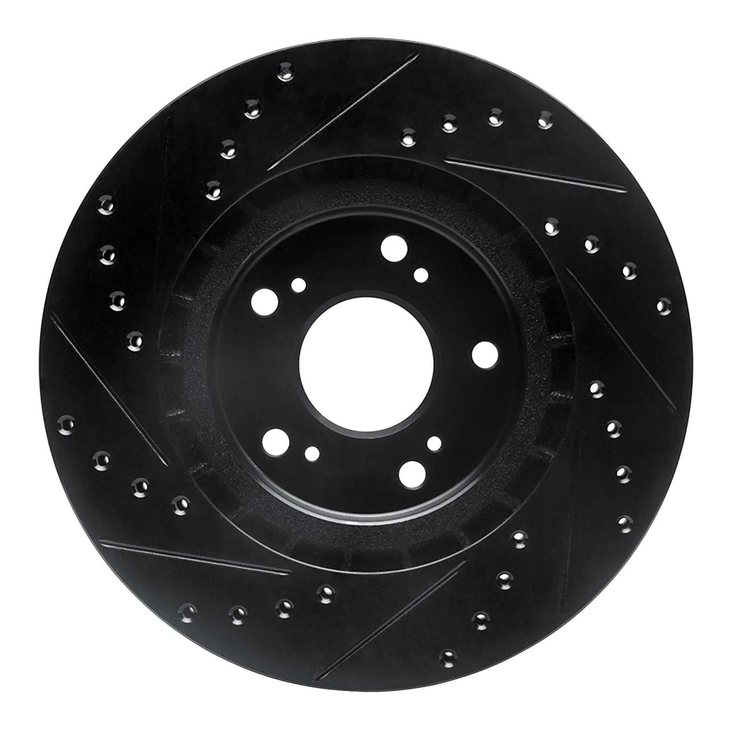 R1 Concepts 97-05 Acura NSX Rear Right Drilled & Slotted Black Brake Rotor - Image 2