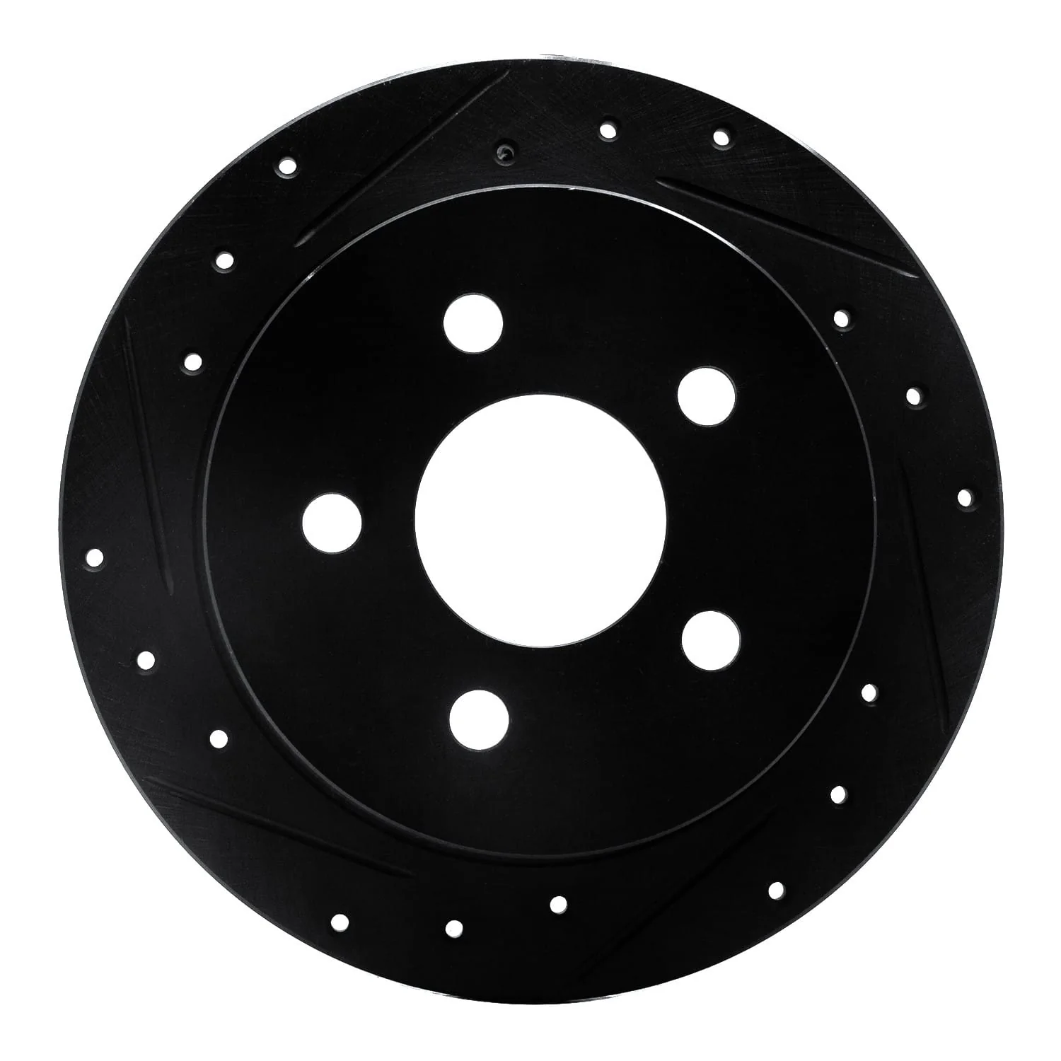 R1 Concepts 97-05 Buick Century Rear Left Drilled & Slotted Black Brake Rotor