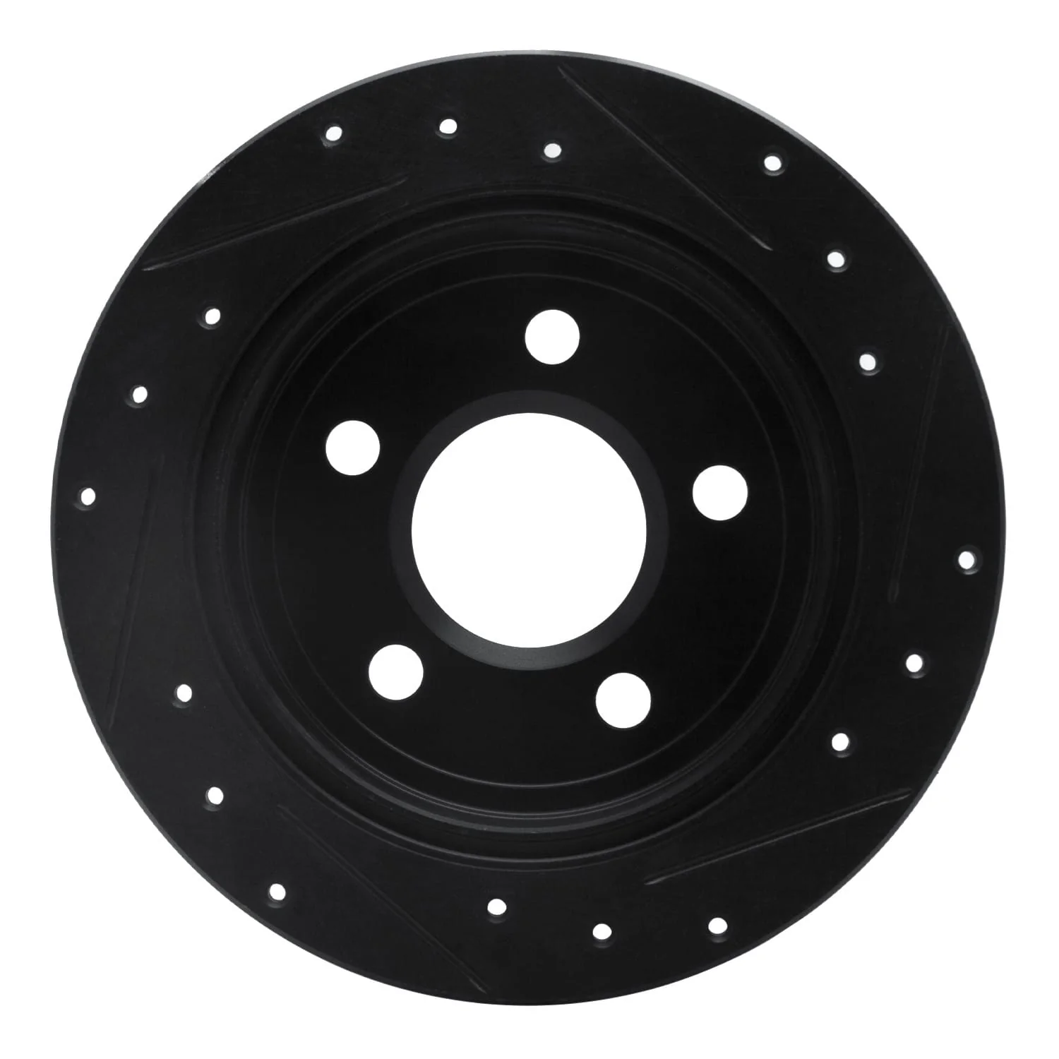 R1 Concepts 97-05 Buick Century Rear Left Drilled & Slotted Black Brake Rotor - Image 2