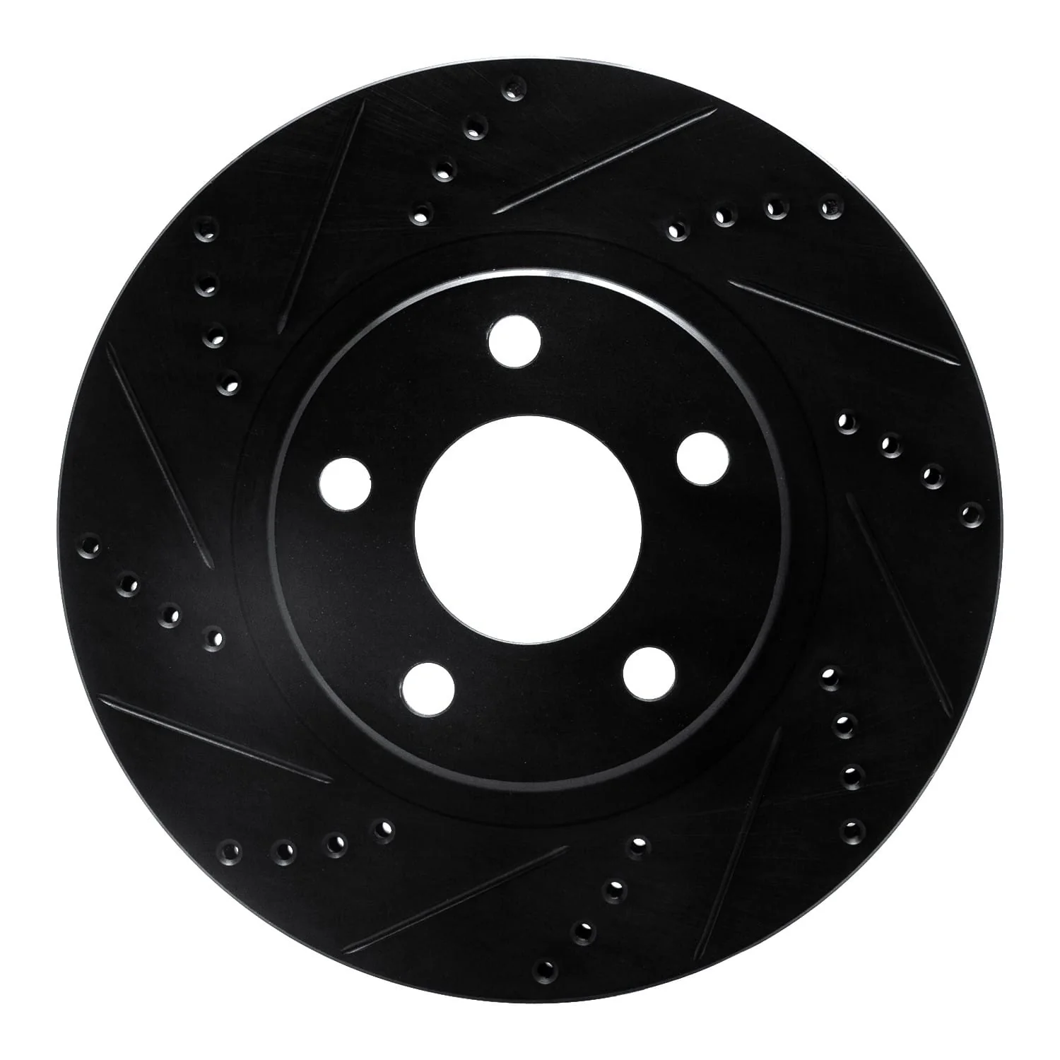 R1 Concepts 97-05 Buick Park Avenue Front Left Drilled & Slotted Black Brake Rotor