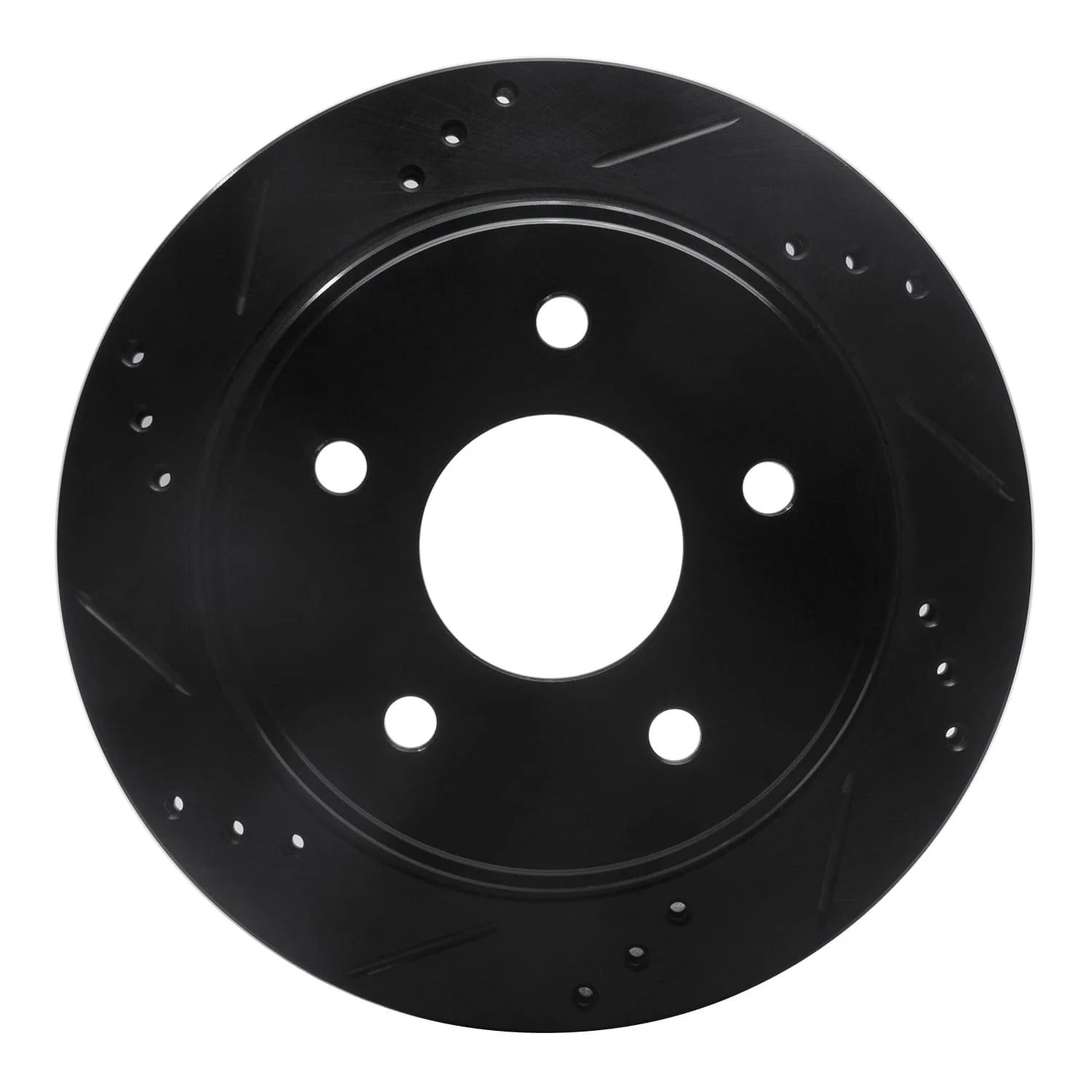 R1 Concepts 97-05 Chevrolet Blazer Rear Left Drilled & Slotted Black Brake Rotor