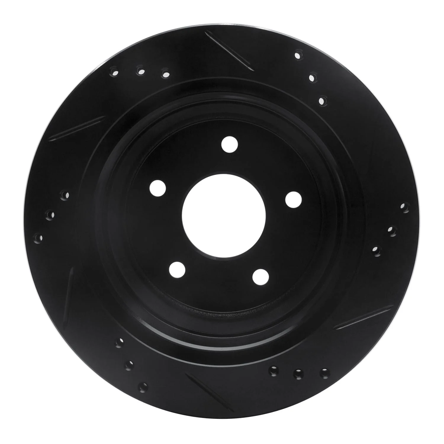 R1 Concepts 97-05 Chevrolet Blazer Rear Left Drilled & Slotted Black Brake Rotor - Image 2