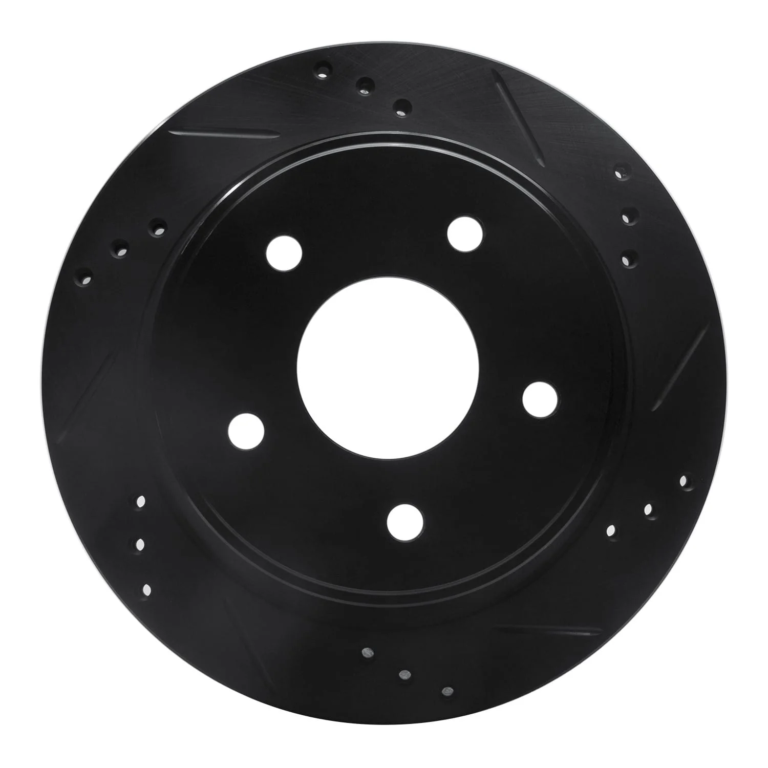R1 Concepts 97-05 Chevrolet S10 Rear Right Drilled & Slotted Black Brake Rotor