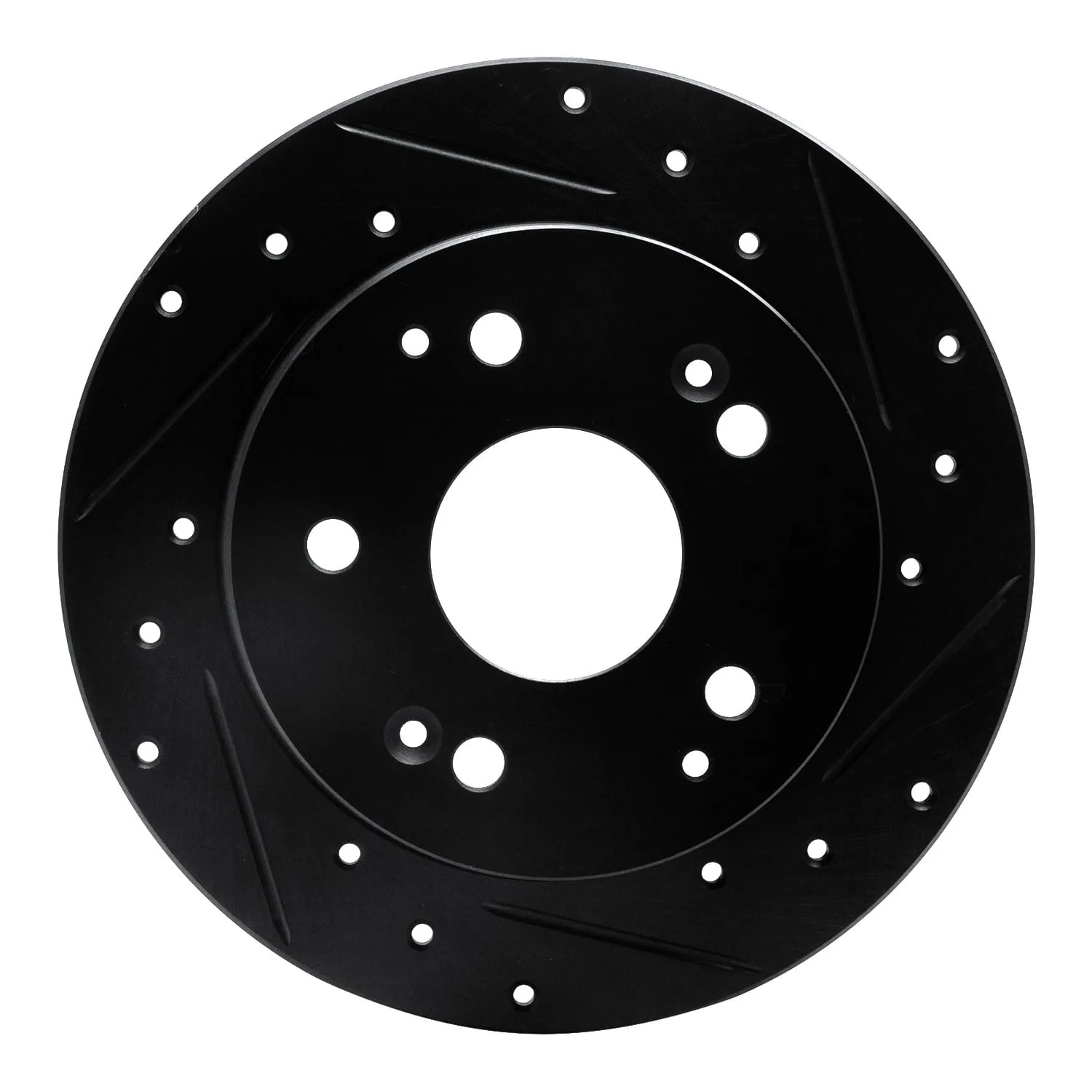 R1 Concepts 97-06 Acura Integra Rear Right Drilled & Slotted Black Brake Rotor