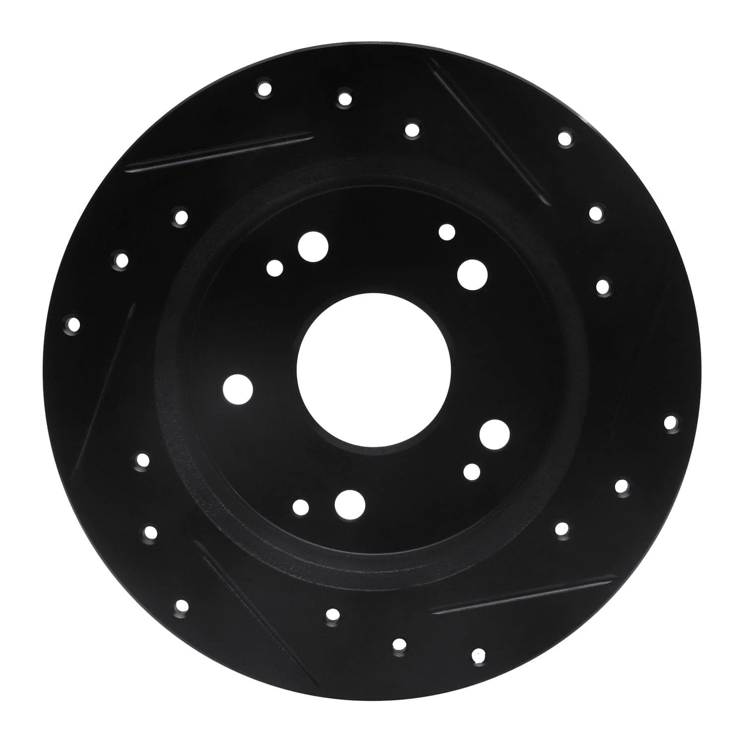 R1 Concepts 97-06 Acura RSX Rear Left Drilled & Slotted Black Brake Rotor - Image 2