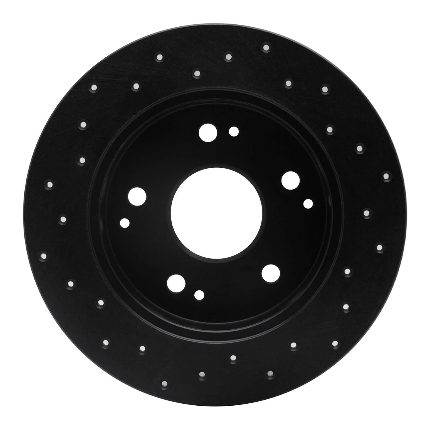 R1 Concepts 97-06 Honda Accord Coupe Rear Right Drilled Black Brake Rotor - Image 2