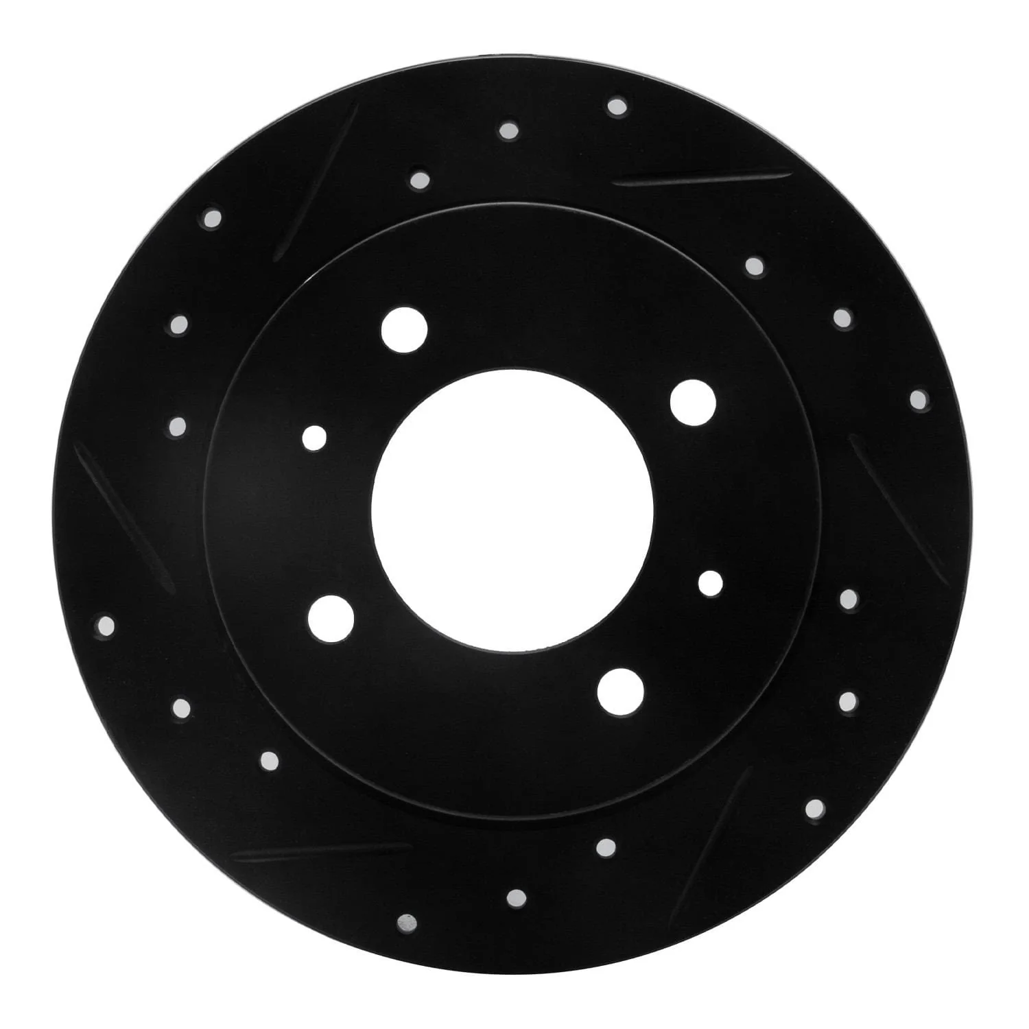 R1 Concepts 97-06 Hyundai Elantra Rear Left Drilled & Slotted Black Brake Rotor