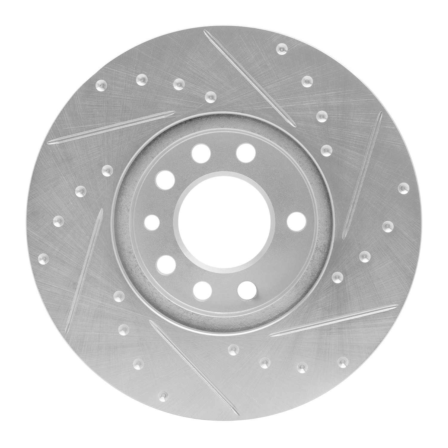 R1 Concepts 97-06 Saturn Lw2 Front Left Drilled & Slotted Silver Brake Rotor - Image 2