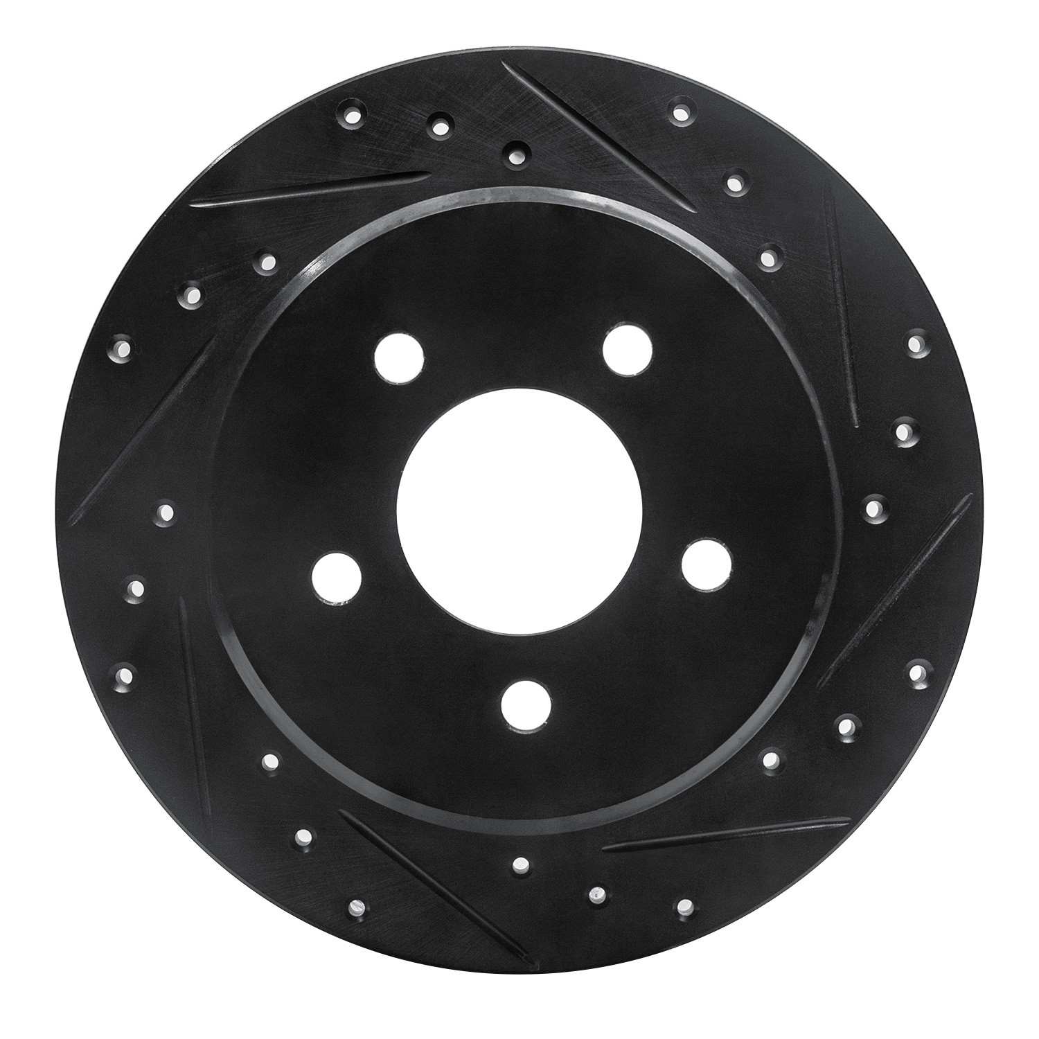 R1 Concepts 97-07 Chrysler Town & Country Rear Right Drilled & Slotted Black Brake Rotor