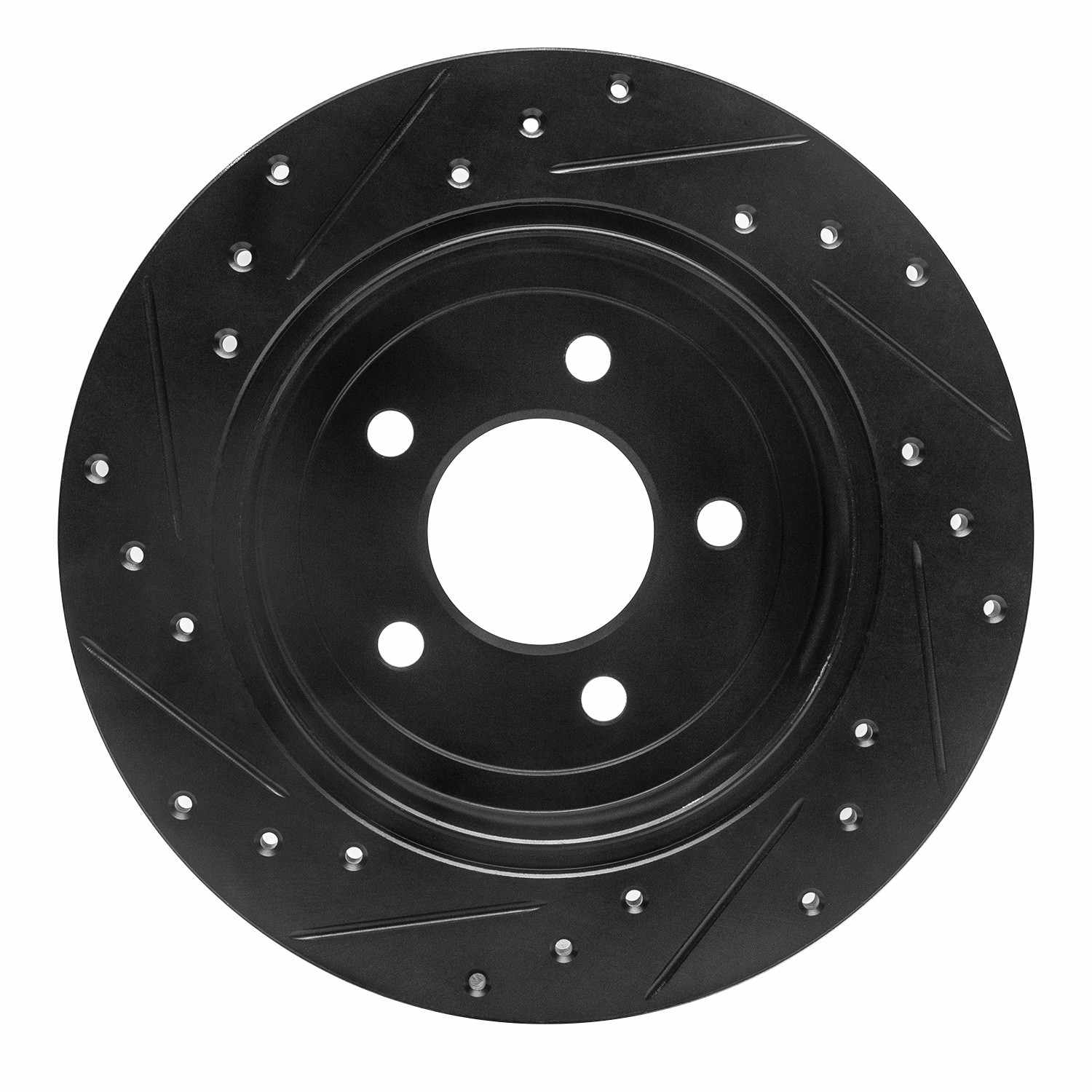 R1 Concepts 97-07 Chrysler Town & Country Rear Right Drilled & Slotted Black Brake Rotor - Image 2