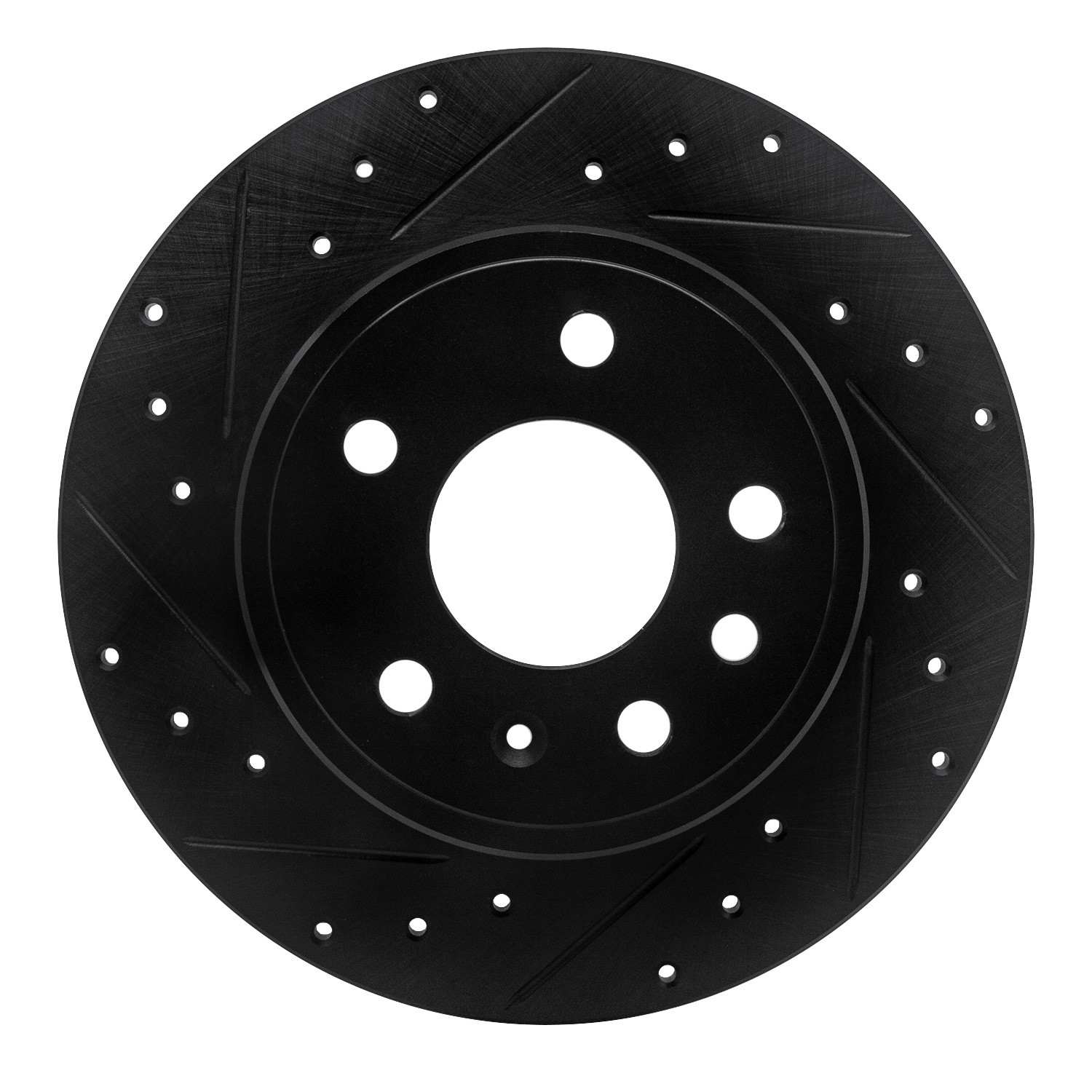 R1 Concepts 97-08 Chevrolet ASTRA (Mexico) Rear Left Drilled & Slotted Black Brake Rotor