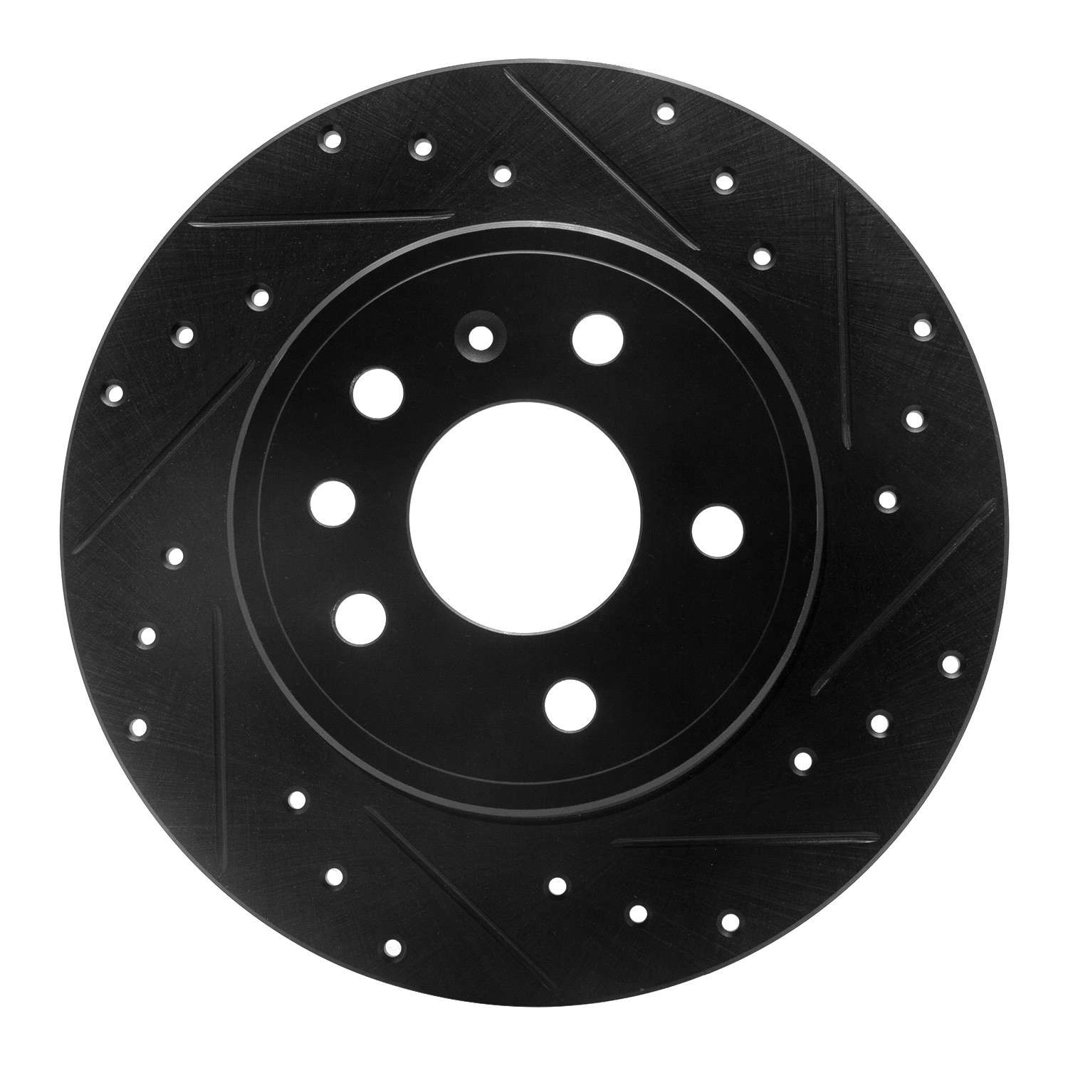 R1 Concepts 97-08 Chevrolet ASTRA (Mexico) Rear Right Drilled & Slotted Black Brake Rotor