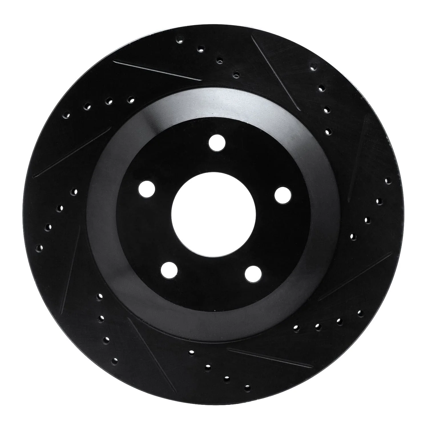R1 Concepts 97-09 Cadillac XLR Left Front Drilled & Slotted Black Brake Rotor