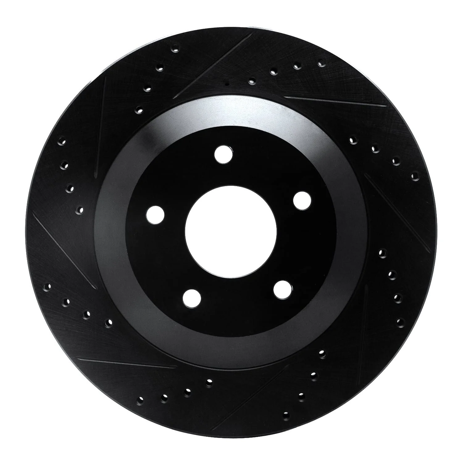 R1 Concepts 97-09 Cadillac XLR Right Front Drilled & Slotted Black Brake Rotor