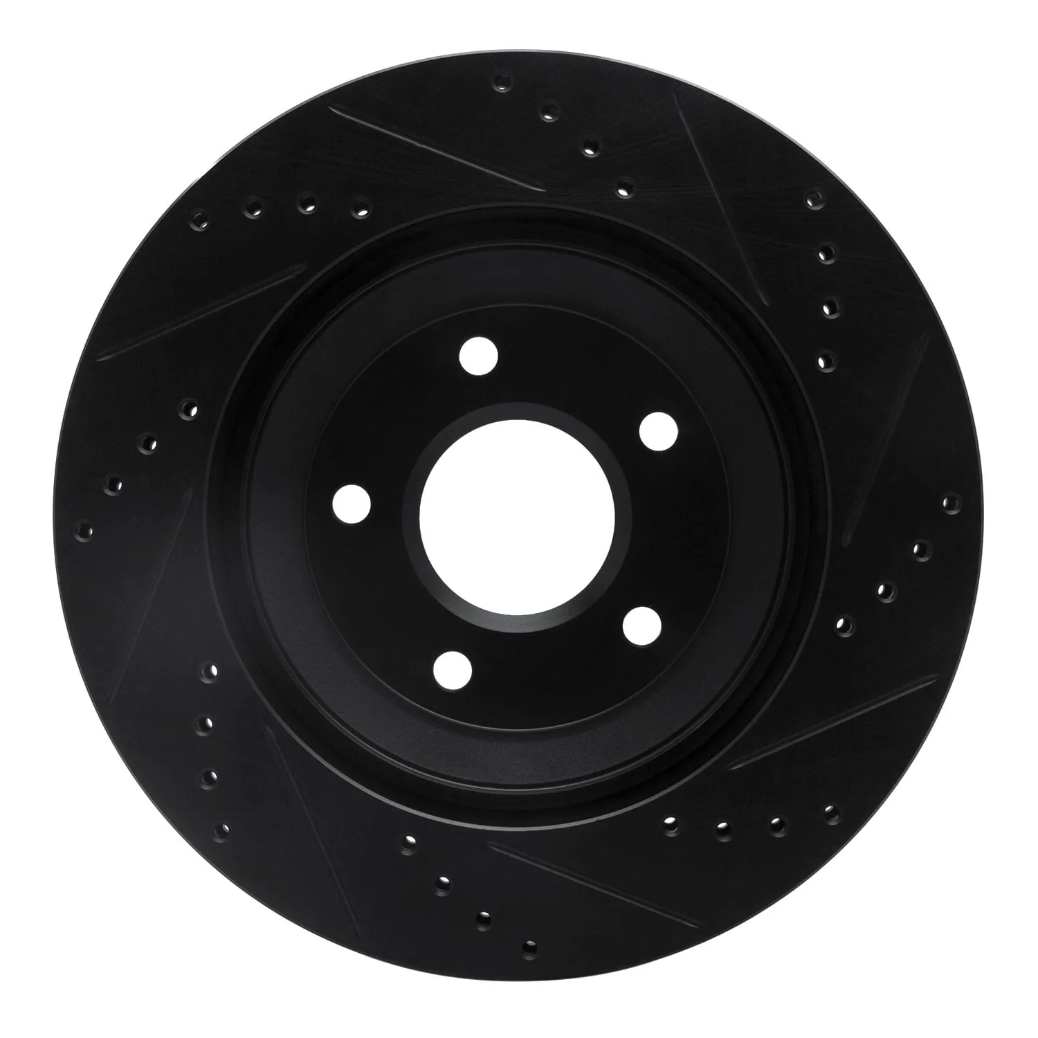 R1 Concepts 97-09 Cadillac XLR Right Front Drilled & Slotted Black Brake Rotor - Image 2