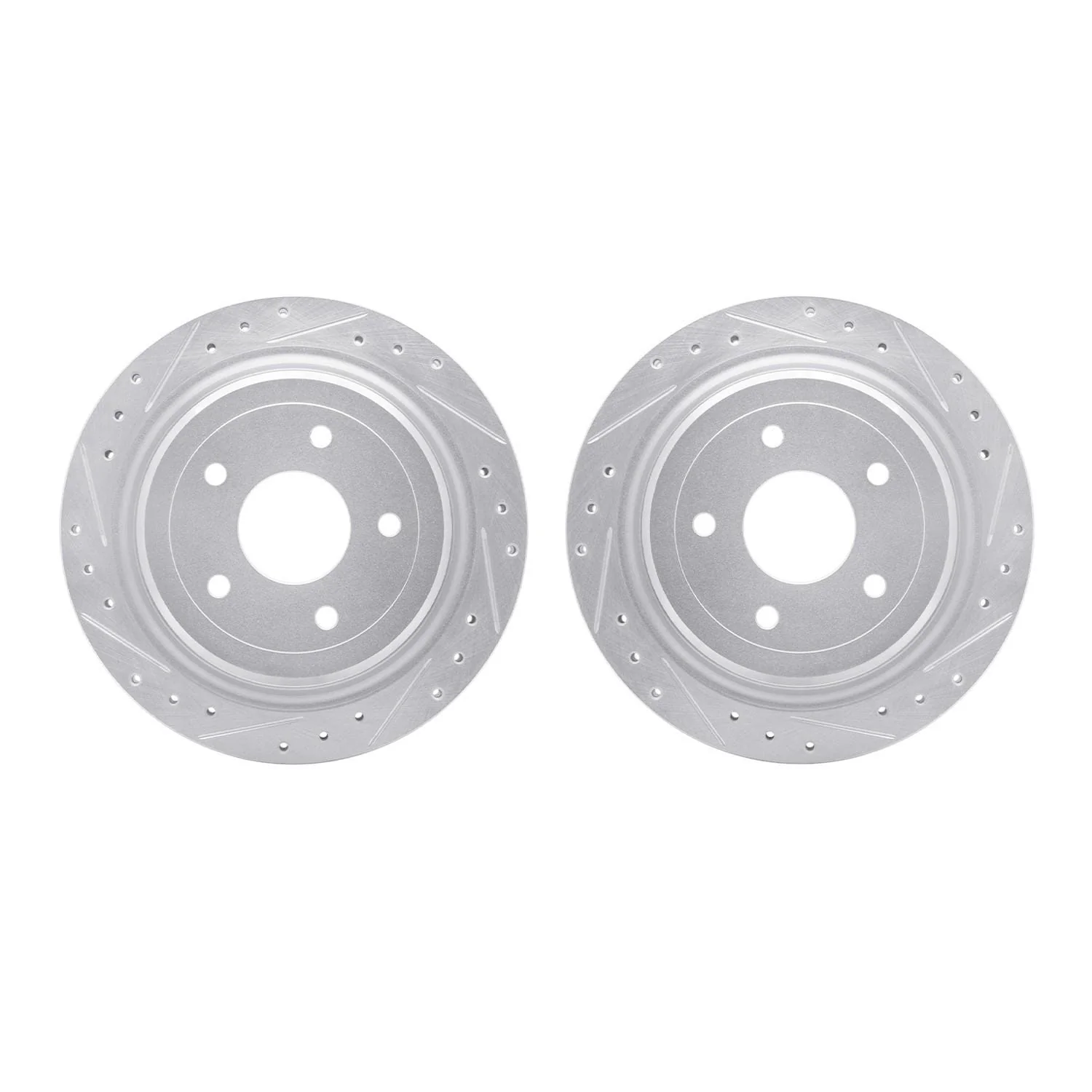 R1 Concepts 97-13 Cadillac XLR Rear Drilled & Slotted Silver Brake Rotor Set