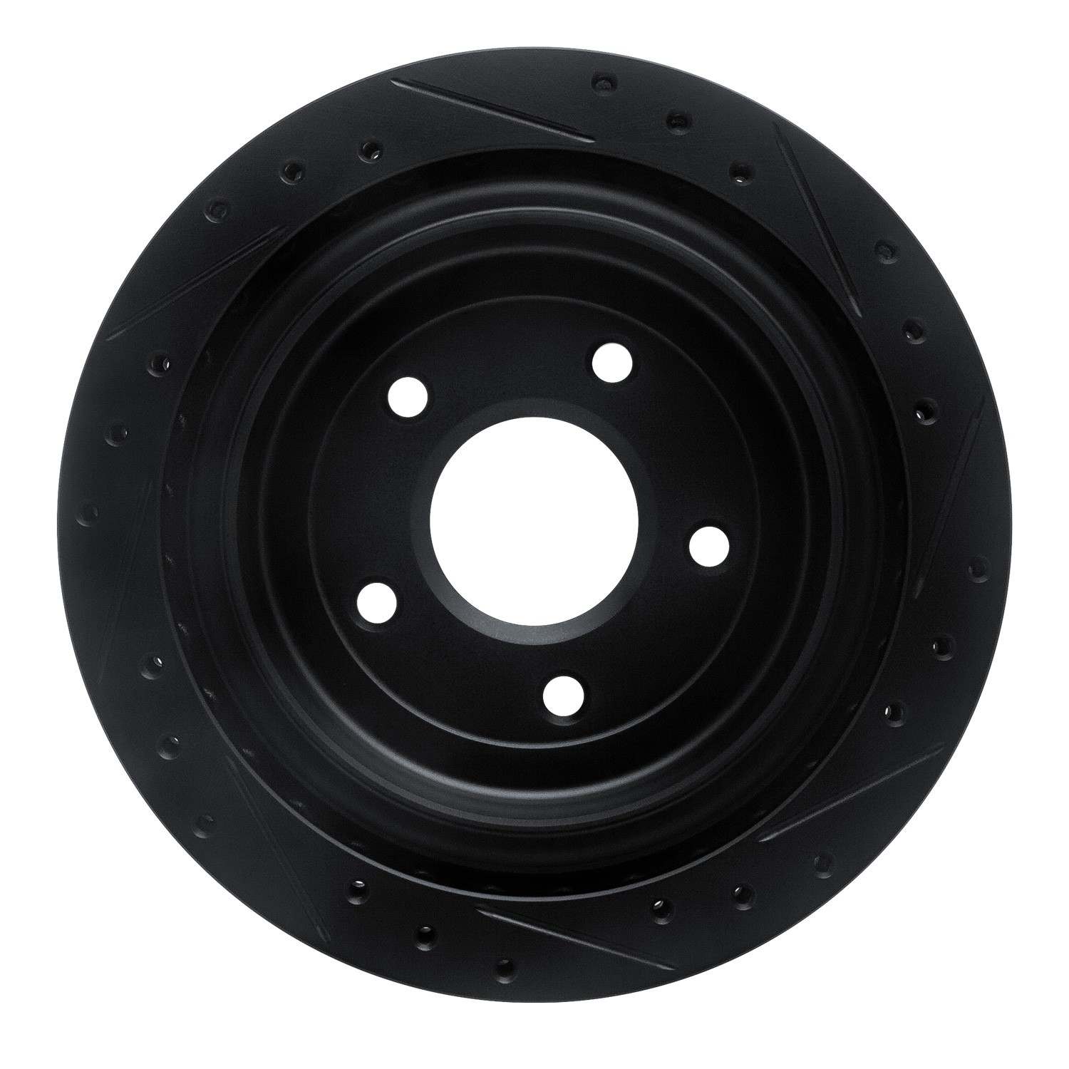 R1 Concepts 97-13 Cadillac XLR Rear Left Drilled & Slotted Black Brake Rotor - Image 2