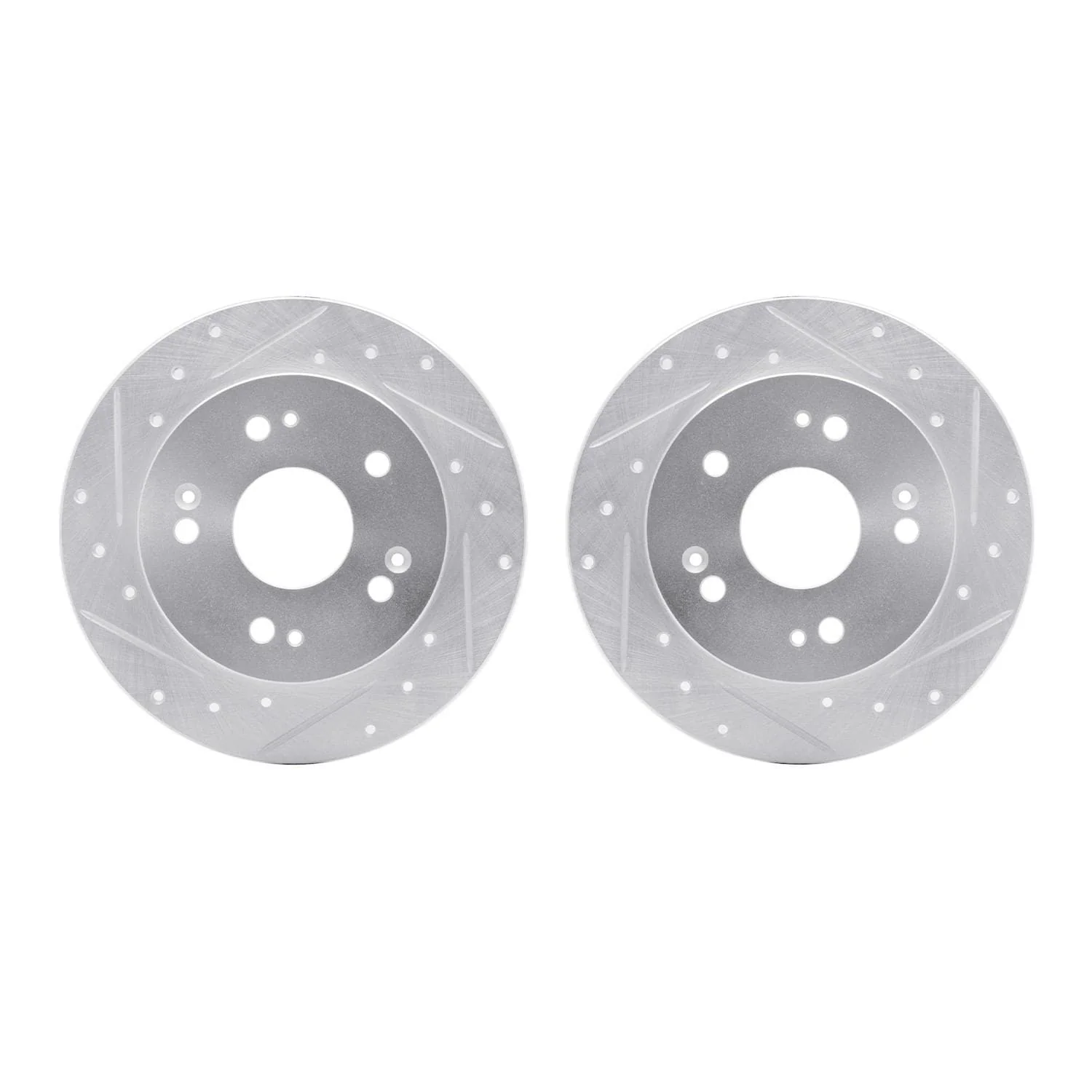 R1 Concepts 97-15 Acura CSX Rear Drilled & Slotted Silver Brake Rotor Set