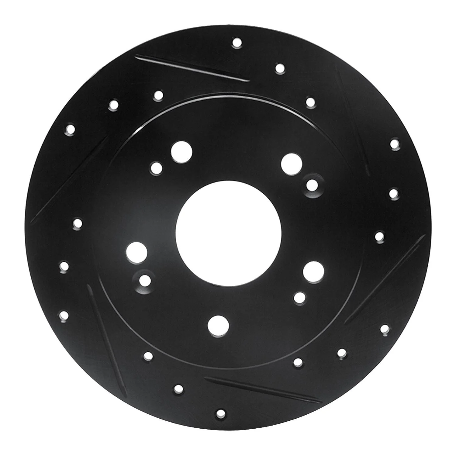R1 Concepts 97-15 Acura CSX Rear Right Drilled & Slotted Black Brake Rotor