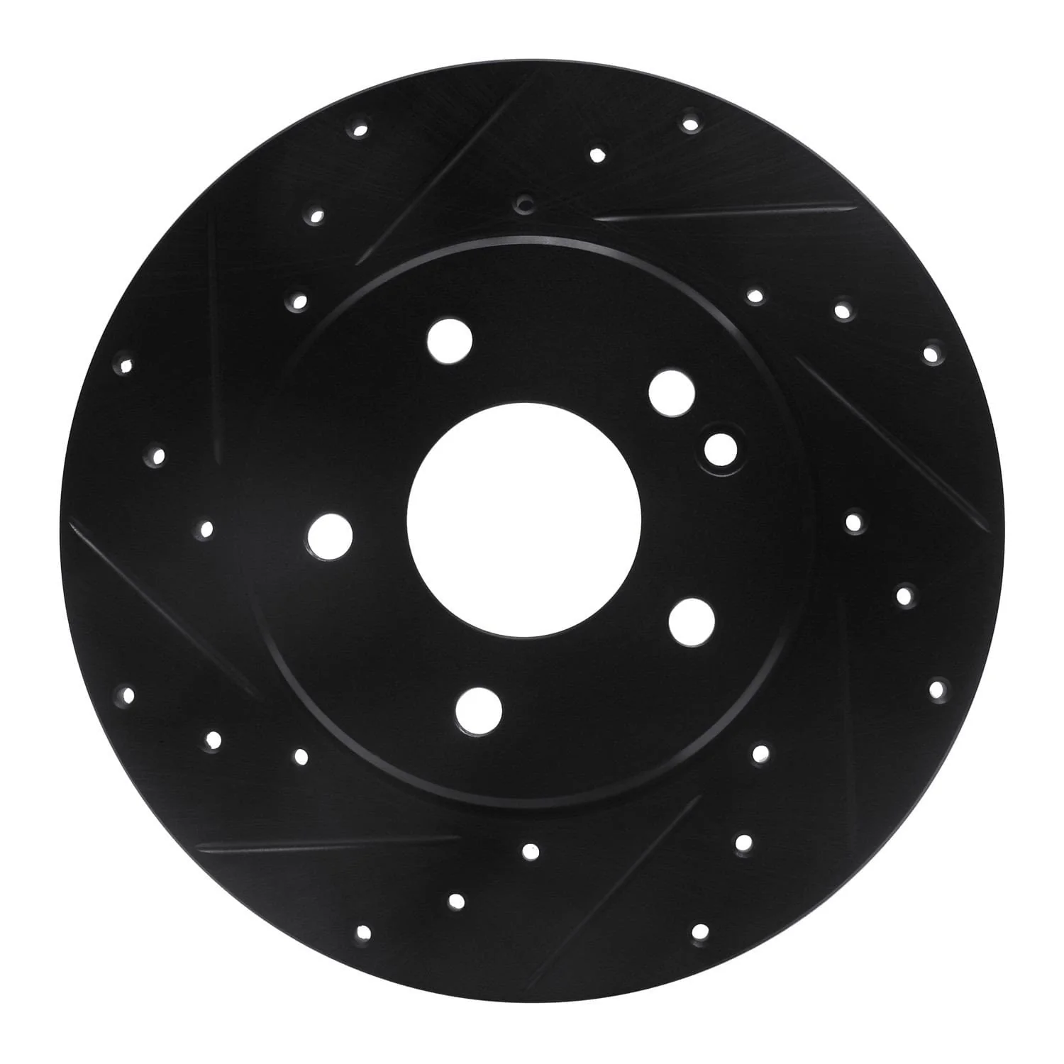 R1 Concepts 97-98 Mercedes-Benz C230 Front Left Drilled & Slotted Black Brake Rotor