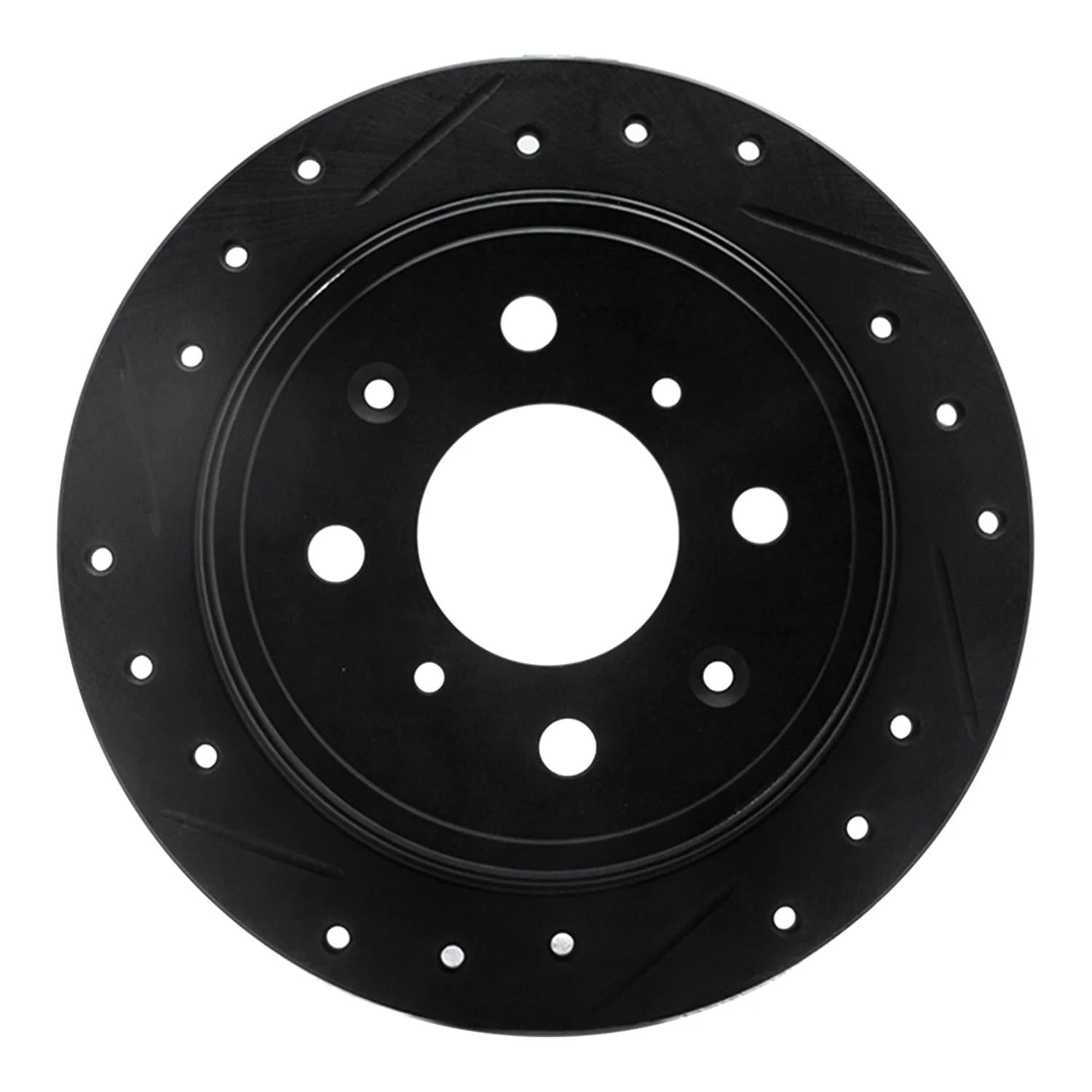 R1 Concepts 98-00 Chrysler LHS Front Left Drilled & Slotted Black Brake Rotor