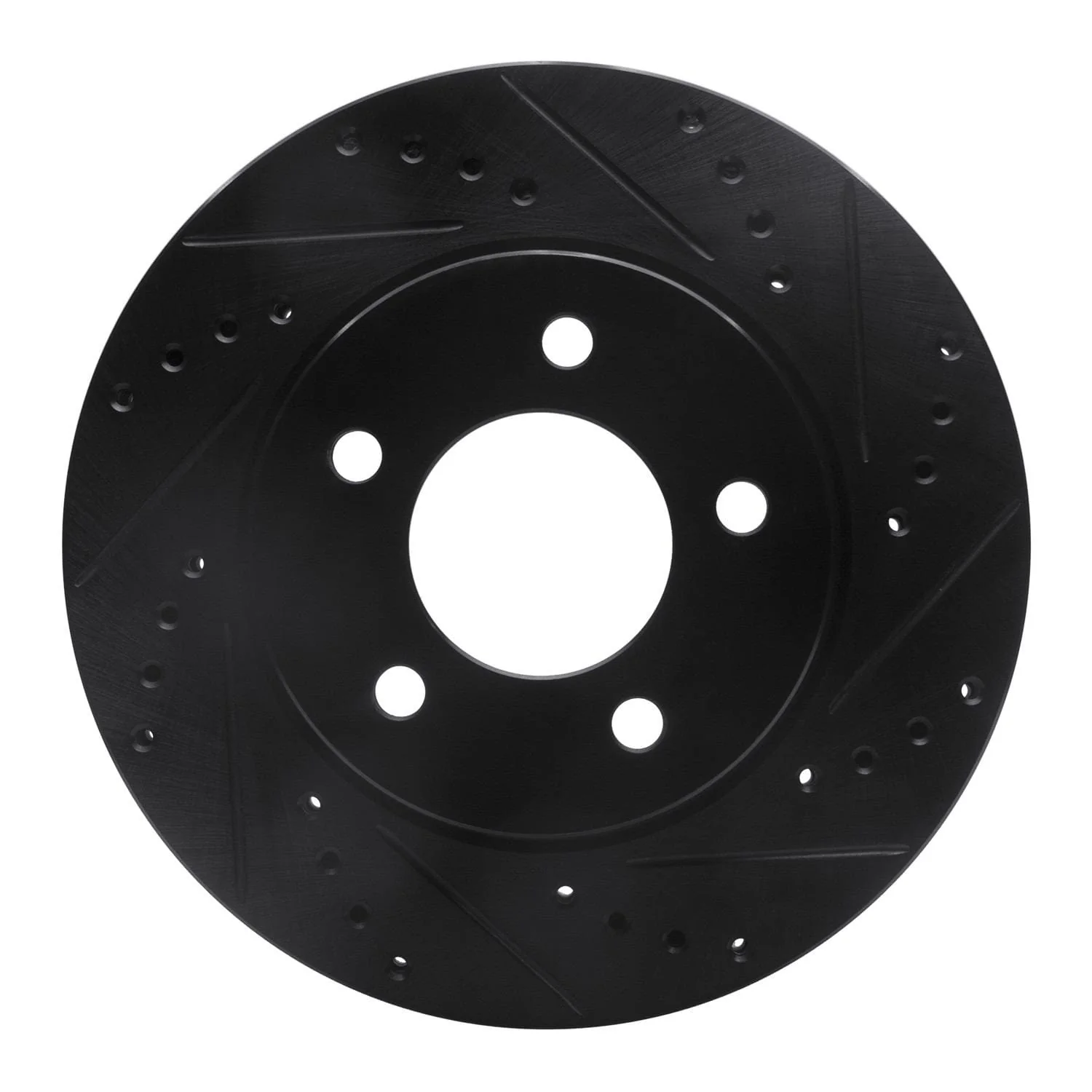 R1 Concepts 98-00 Chrysler LHS Front Right Drilled & Slotted Black Brake Rotor