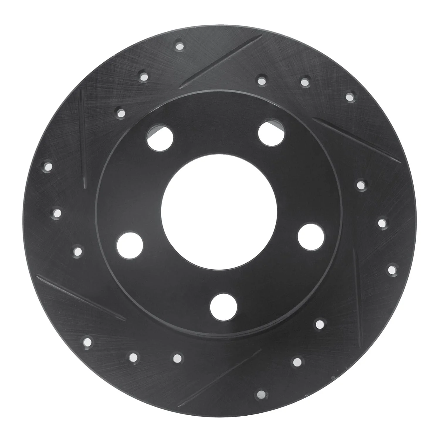 R1 Concepts 98-01 Audi A6 Quattro Rear Left Drilled & Slotted Black Brake Rotor