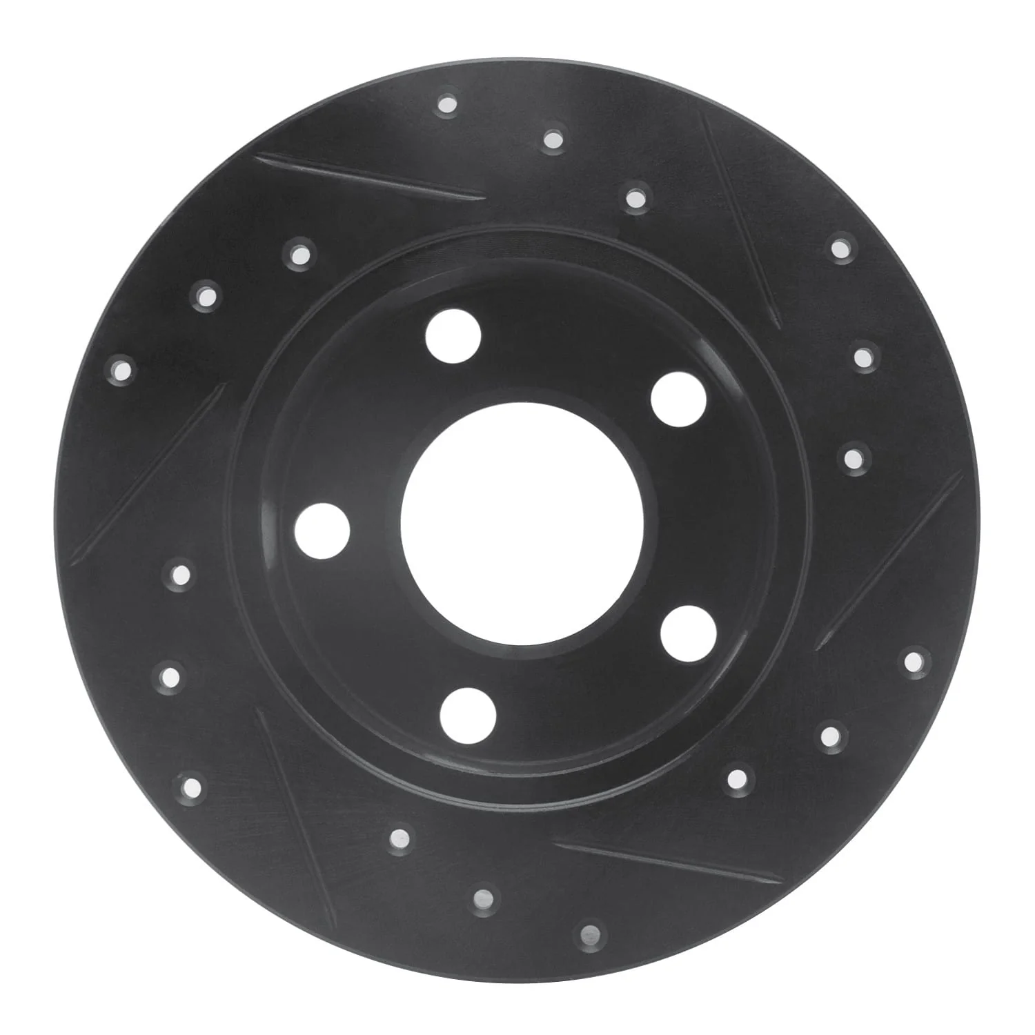 R1 Concepts 98-01 Audi A6 Quattro Rear Left Drilled & Slotted Black Brake Rotor - Image 2