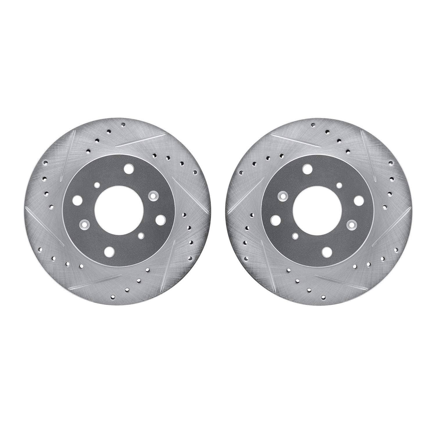 R1 Concepts 98-02 Acura CL Front Drilled & Slotted Silver Brake Rotor Set