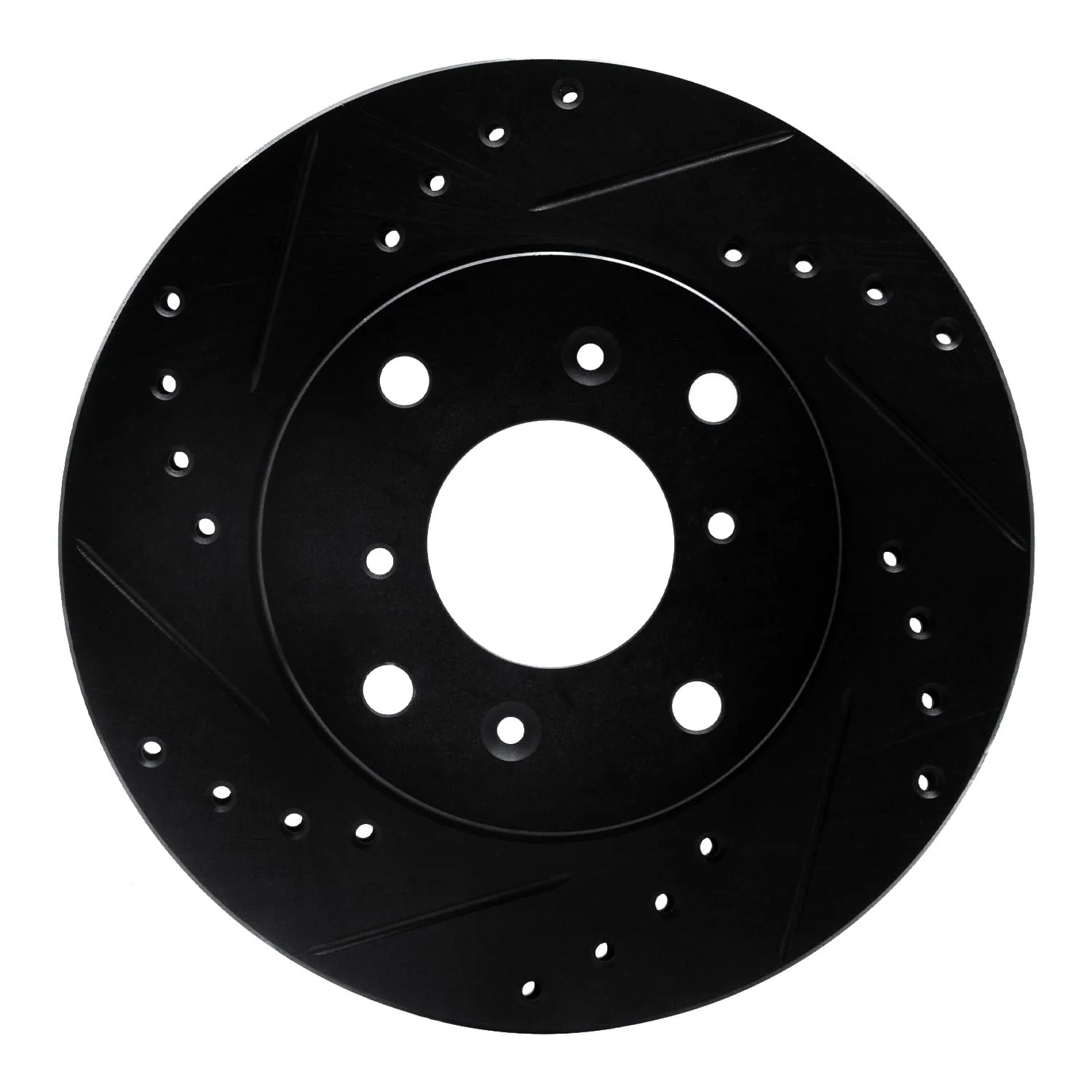 R1 Concepts 98-02 Acura CL Front Left Drilled & Slotted Black Brake Rotor