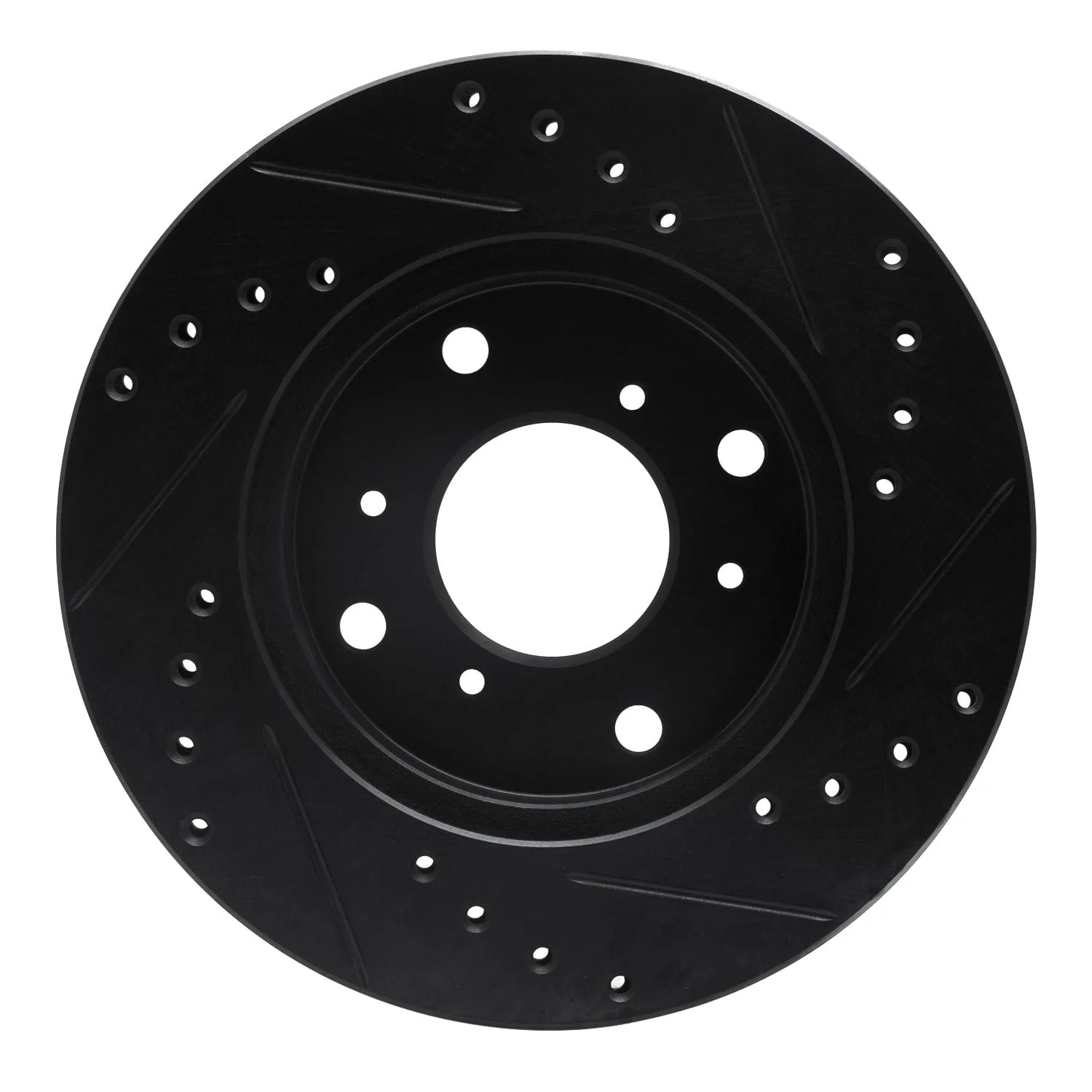 R1 Concepts 98-02 Acura CL Front Left Drilled & Slotted Black Brake Rotor - Image 2