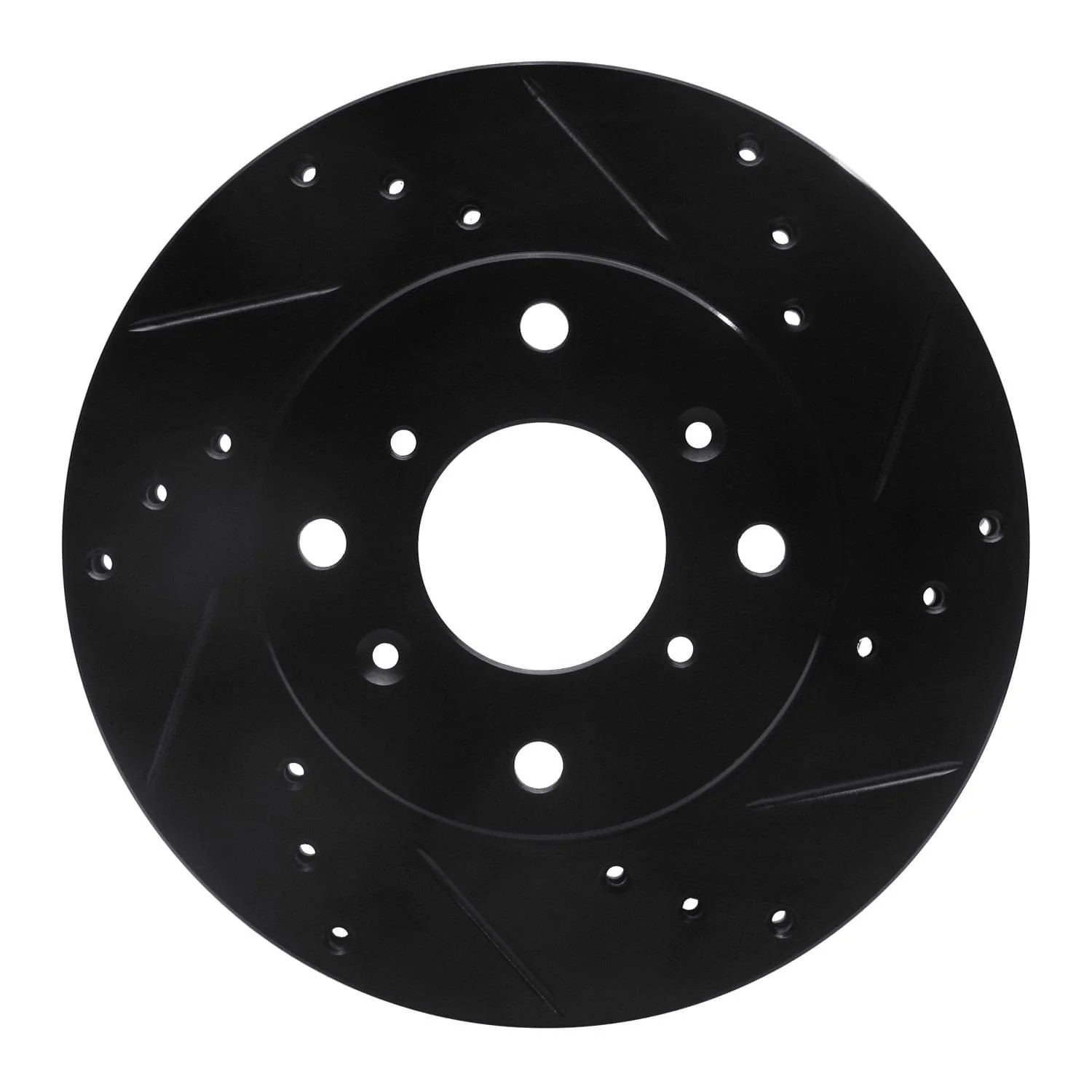 R1 Concepts 98-02 Acura CL Front Right Drilled & Slotted Black Brake Rotor