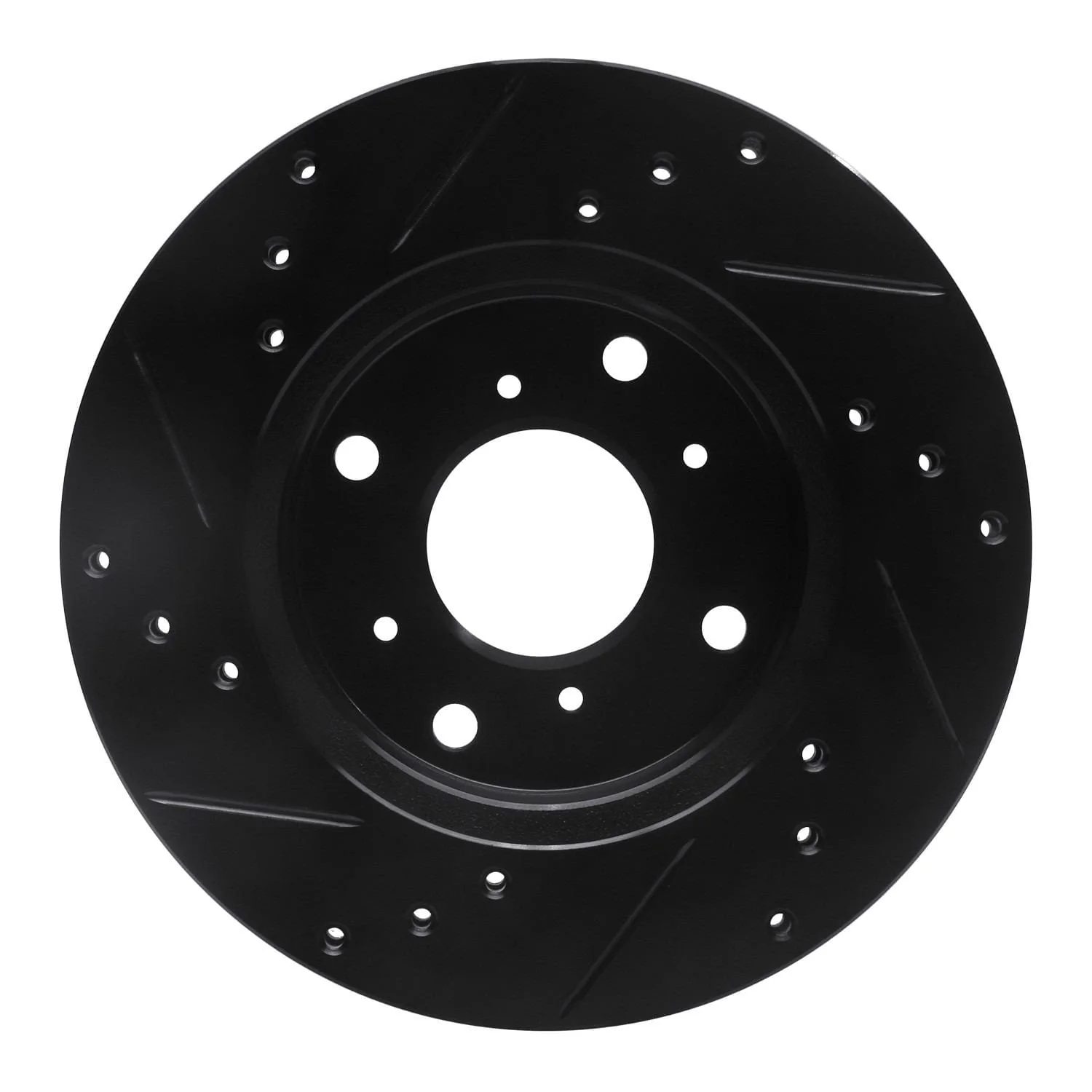 R1 Concepts 98-02 Acura CL Front Right Drilled & Slotted Black Brake Rotor - Image 2