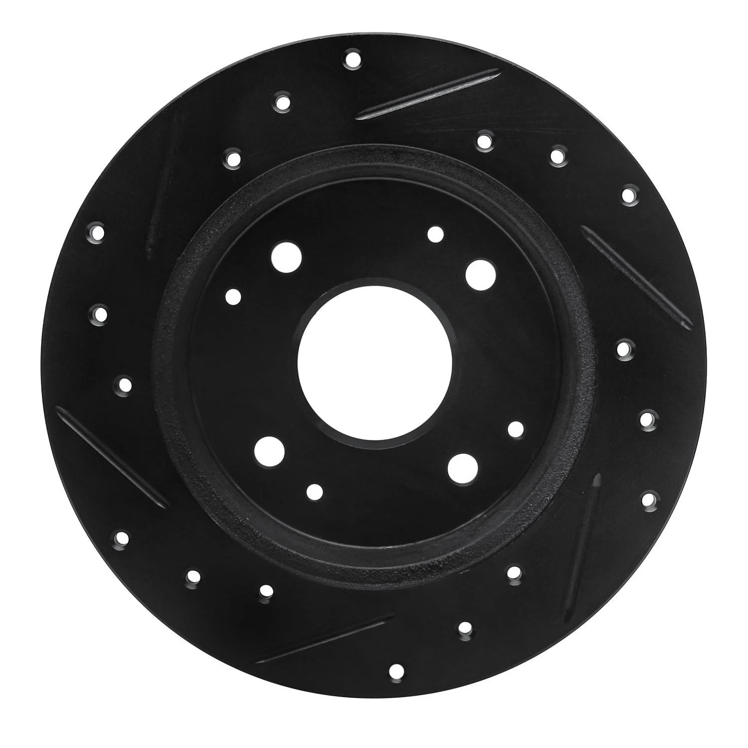 R1 Concepts 98-02 Acura CL Rear Right Drilled & Slotted Black Brake Rotor - Image 2