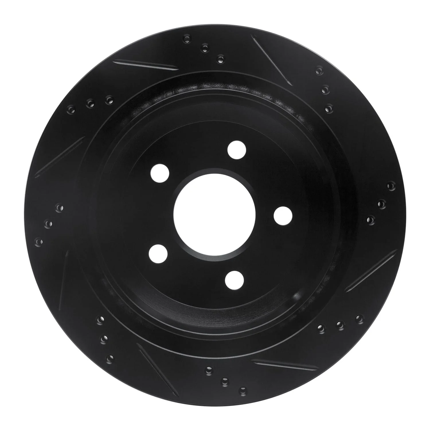 R1 Concepts 98-02 Chevrolet Camaro Rear Left Drilled & Slotted Black Brake Rotor - Image 2