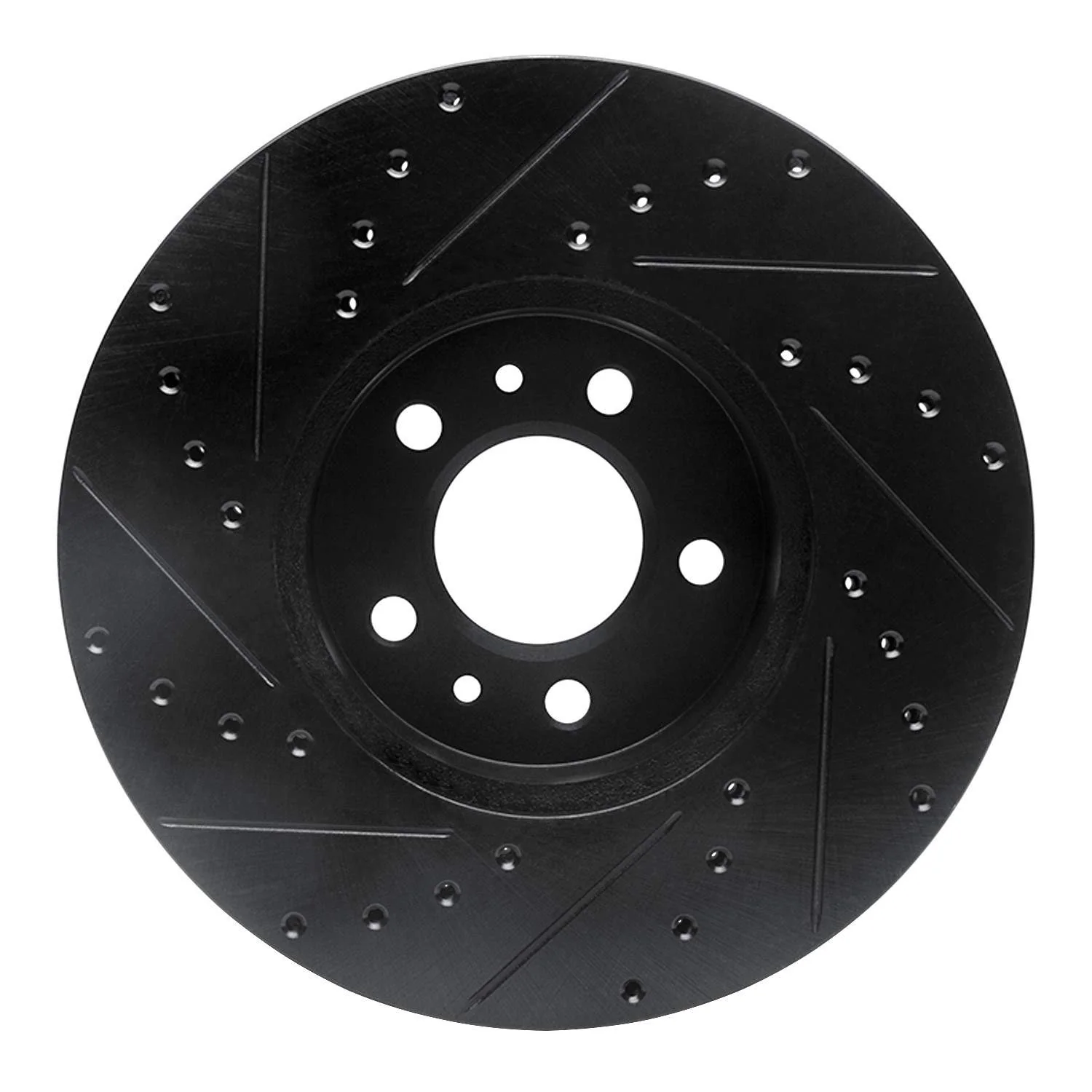 R1 Concepts 98-02 Ford Crown Victoria Front Right Drilled & Slotted Black Brake Rotor - Image 2