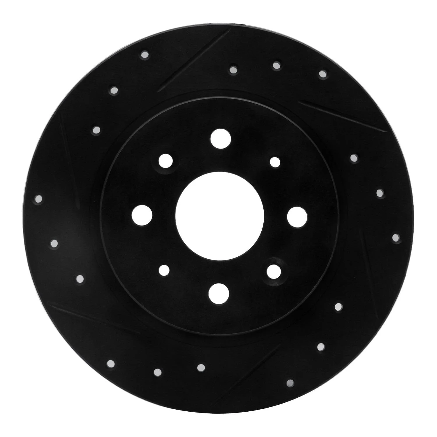 R1 Concepts 98-03 Kia Sephia Rear Left Drilled & Slotted Black Brake Rotor