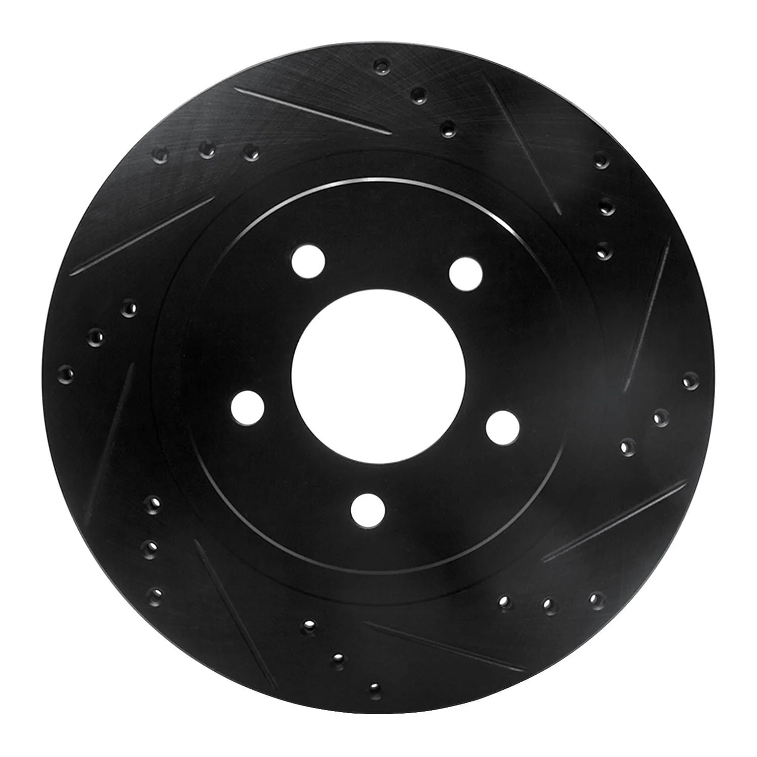 R1 Concepts 98-04 Chrysler CONCORDE Front Right Drilled & Slotted Black Brake Rotor