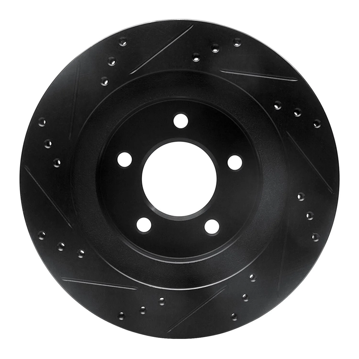 R1 Concepts 98-04 Chrysler CONCORDE Front Right Drilled & Slotted Black Brake Rotor - Image 2