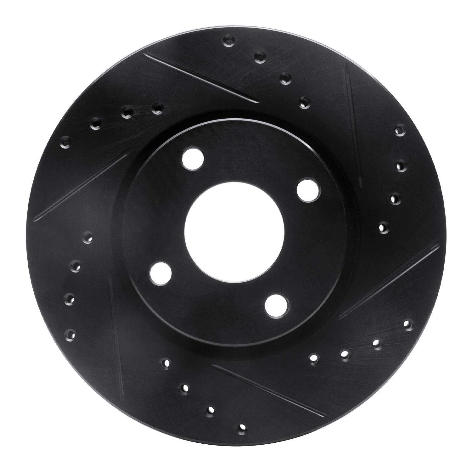 R1 Concepts 98-04 Ford Contour Front Right Drilled & Slotted Black Brake Rotor