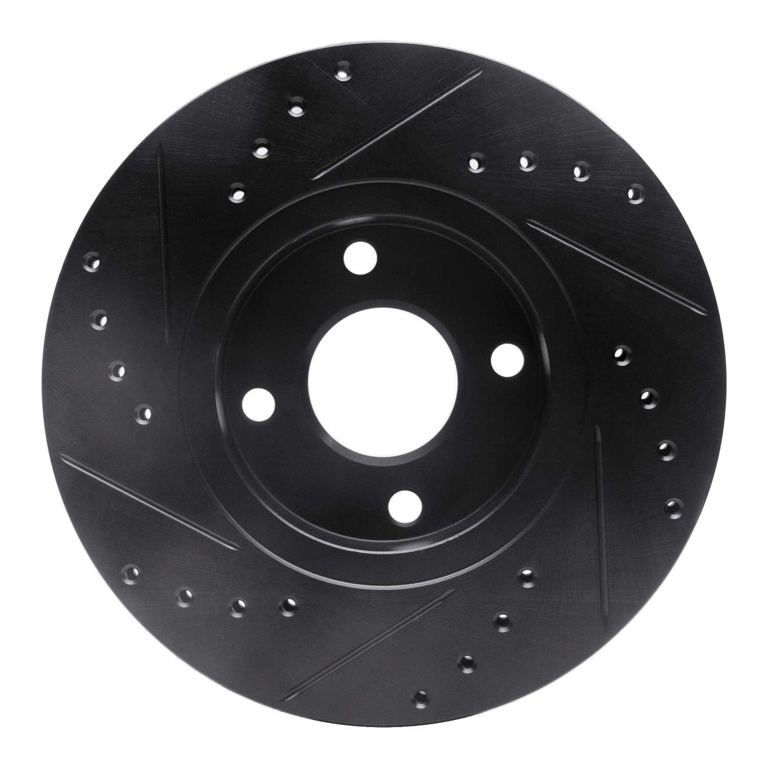 R1 Concepts 98-04 Ford Contour Front Right Drilled & Slotted Black Brake Rotor - Image 2