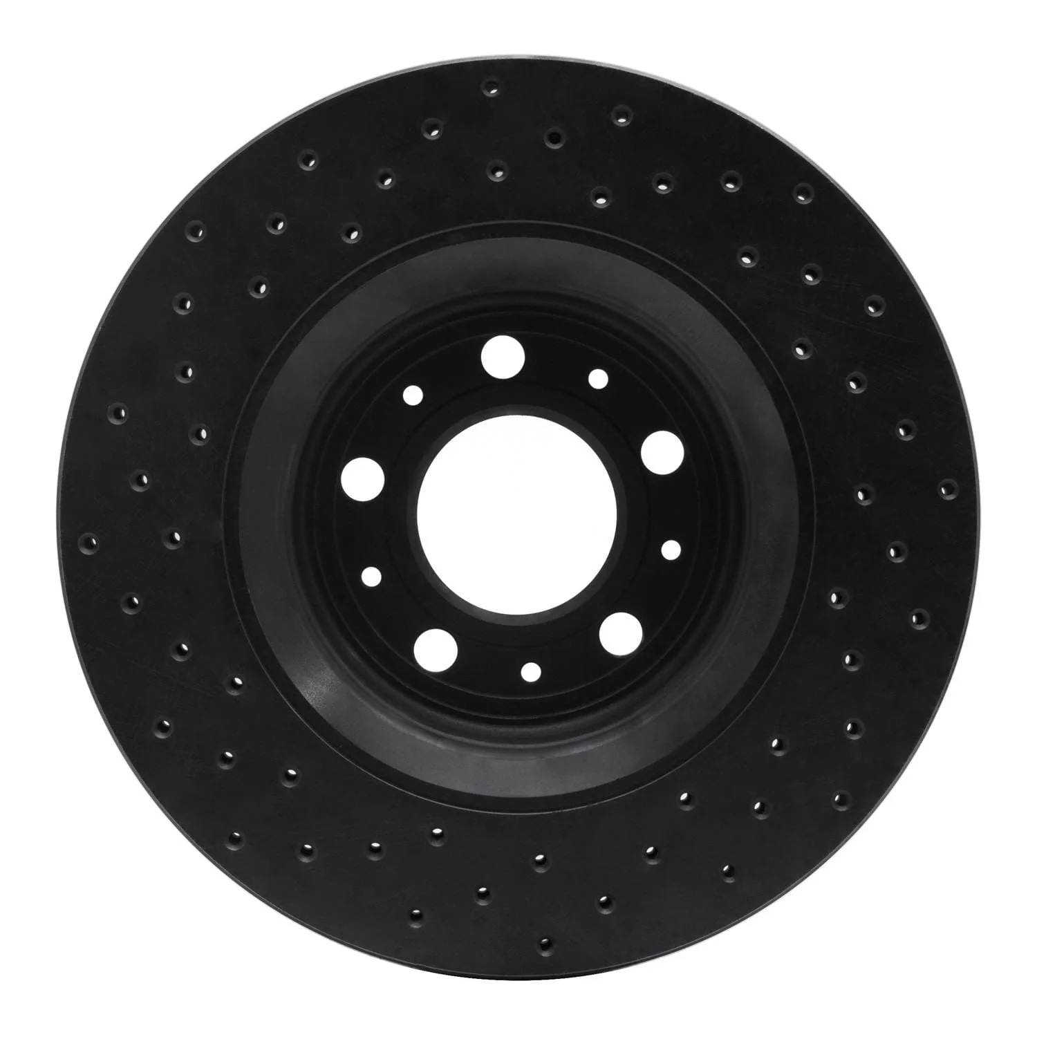 R1 Concepts 98-04 Volvo C70/S70/V70 Front Right Drilled Black Brake Rotor - Image 2