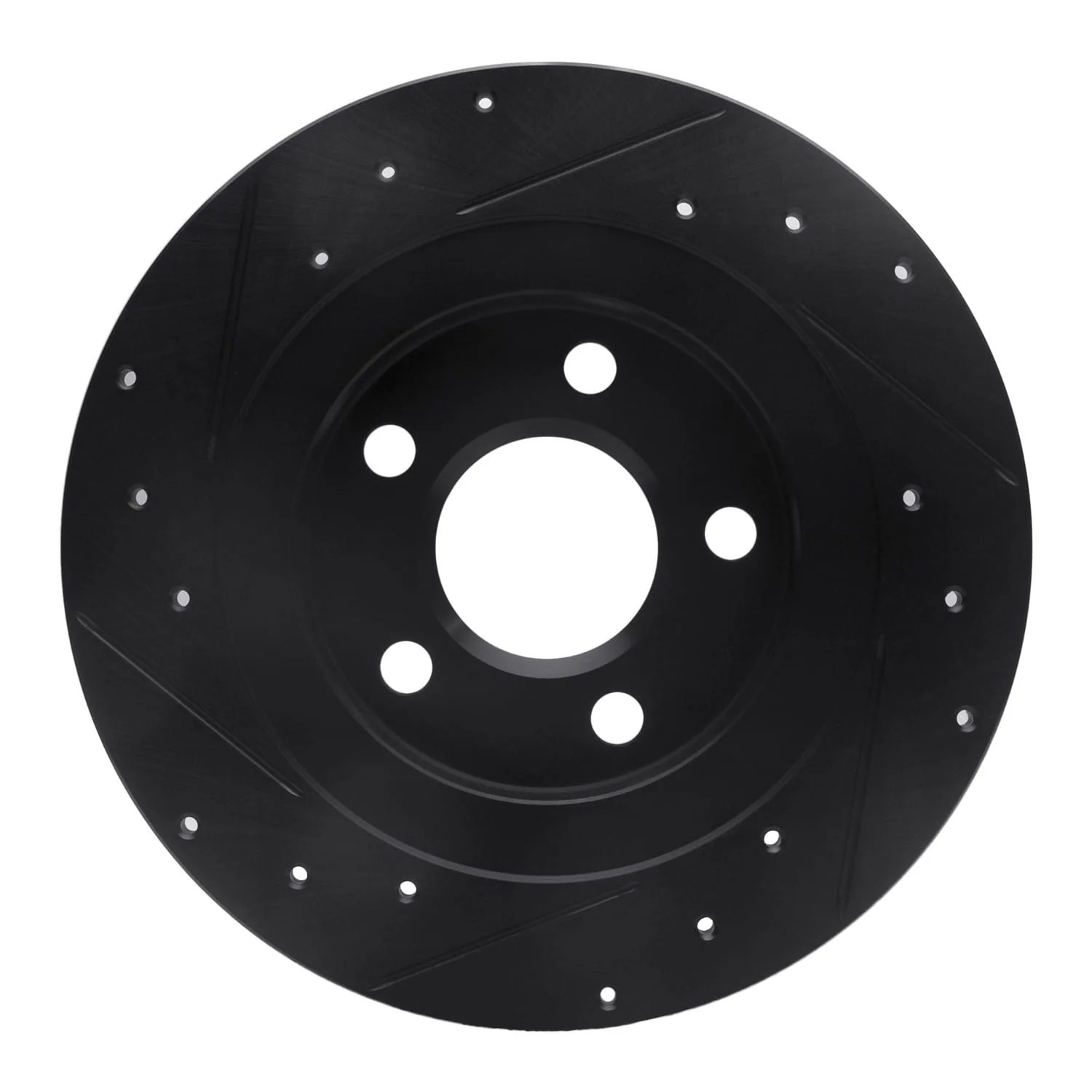 R1 Concepts 98-05 Buick Park Avenue Rear Right Drilled & Slotted Black Brake Rotor - Image 2