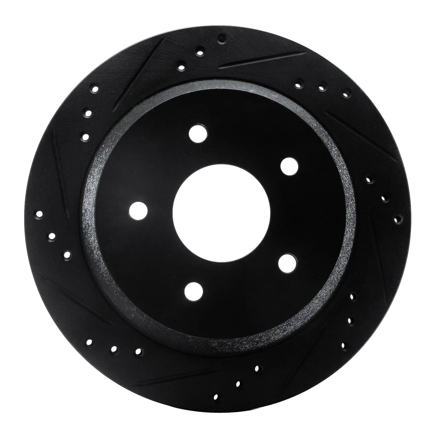 R1 Concepts 98-05 Chevrolet S10 Rear Left Drilled & Slotted Black Brake Rotor